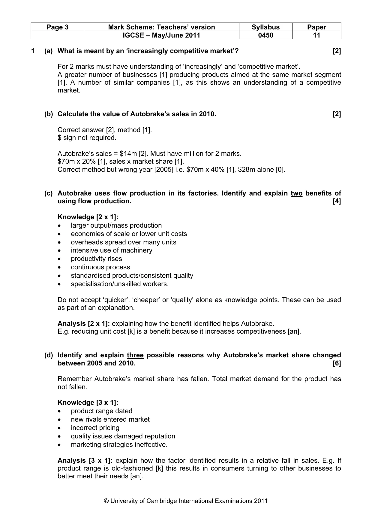 Mark scheme, page 3 of 11