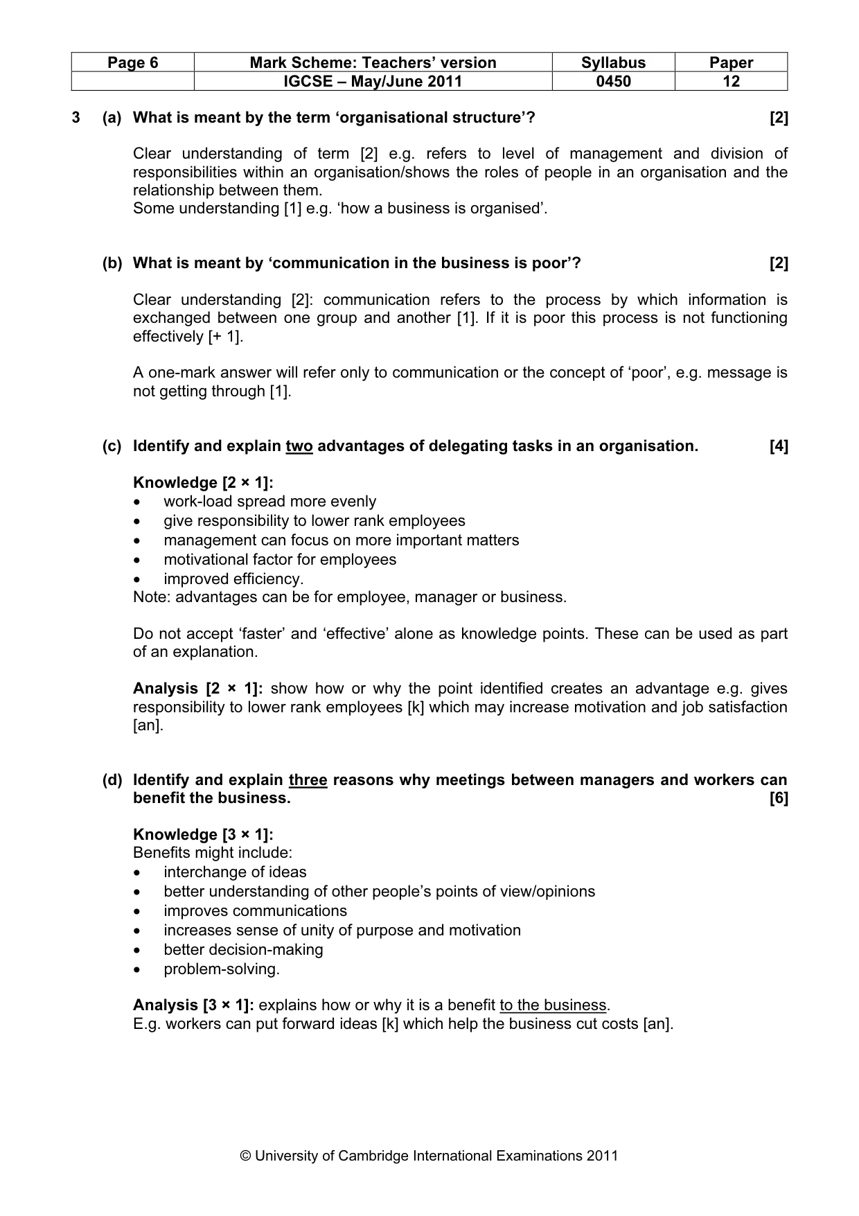 Mark scheme, page 6 of 10