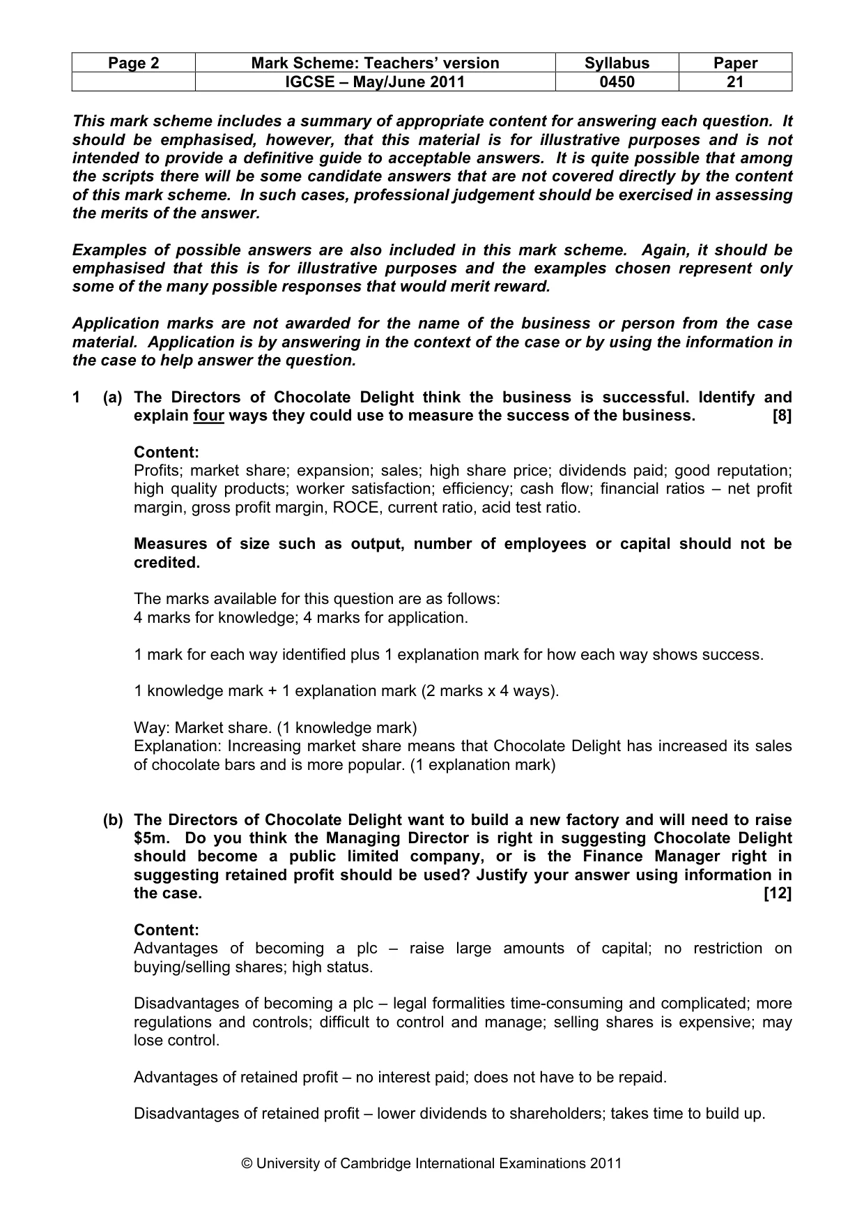 Mark scheme, page 2 of 10