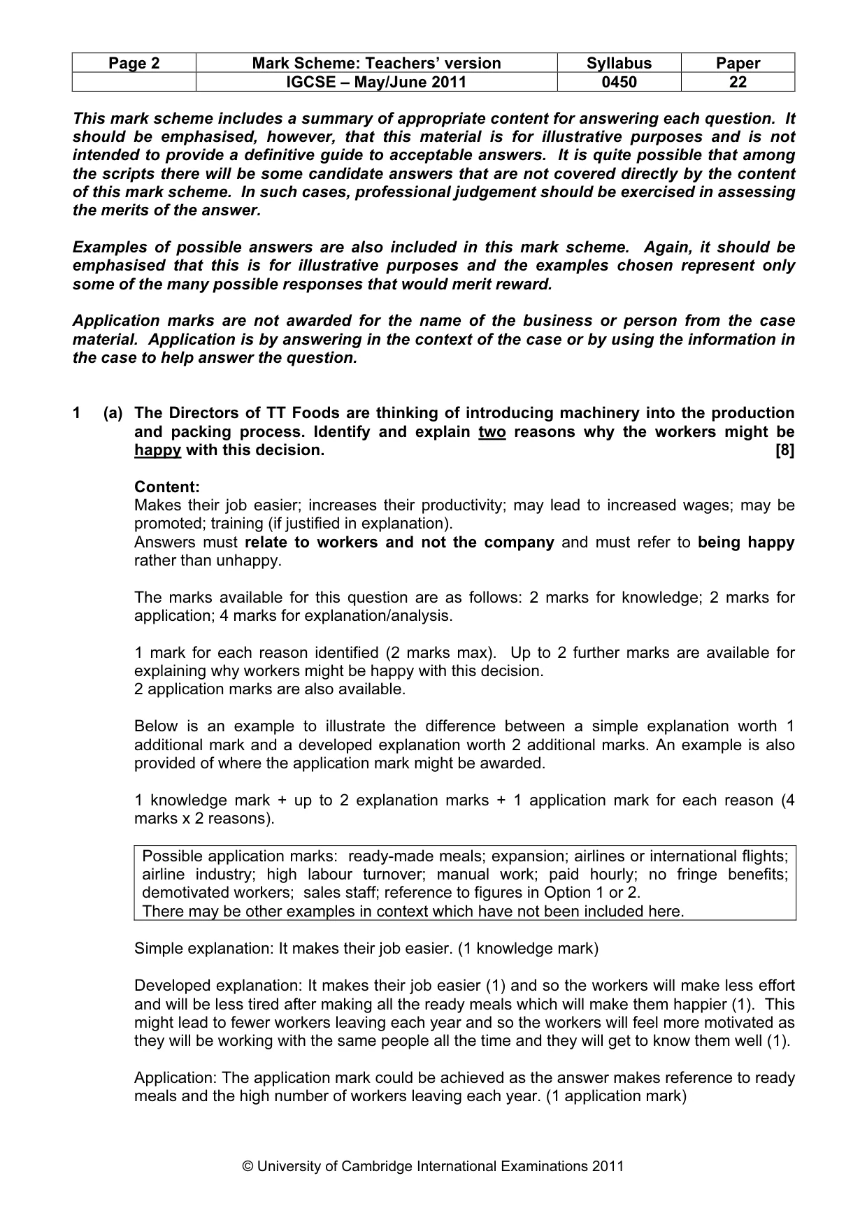 Mark scheme, page 2 of 11