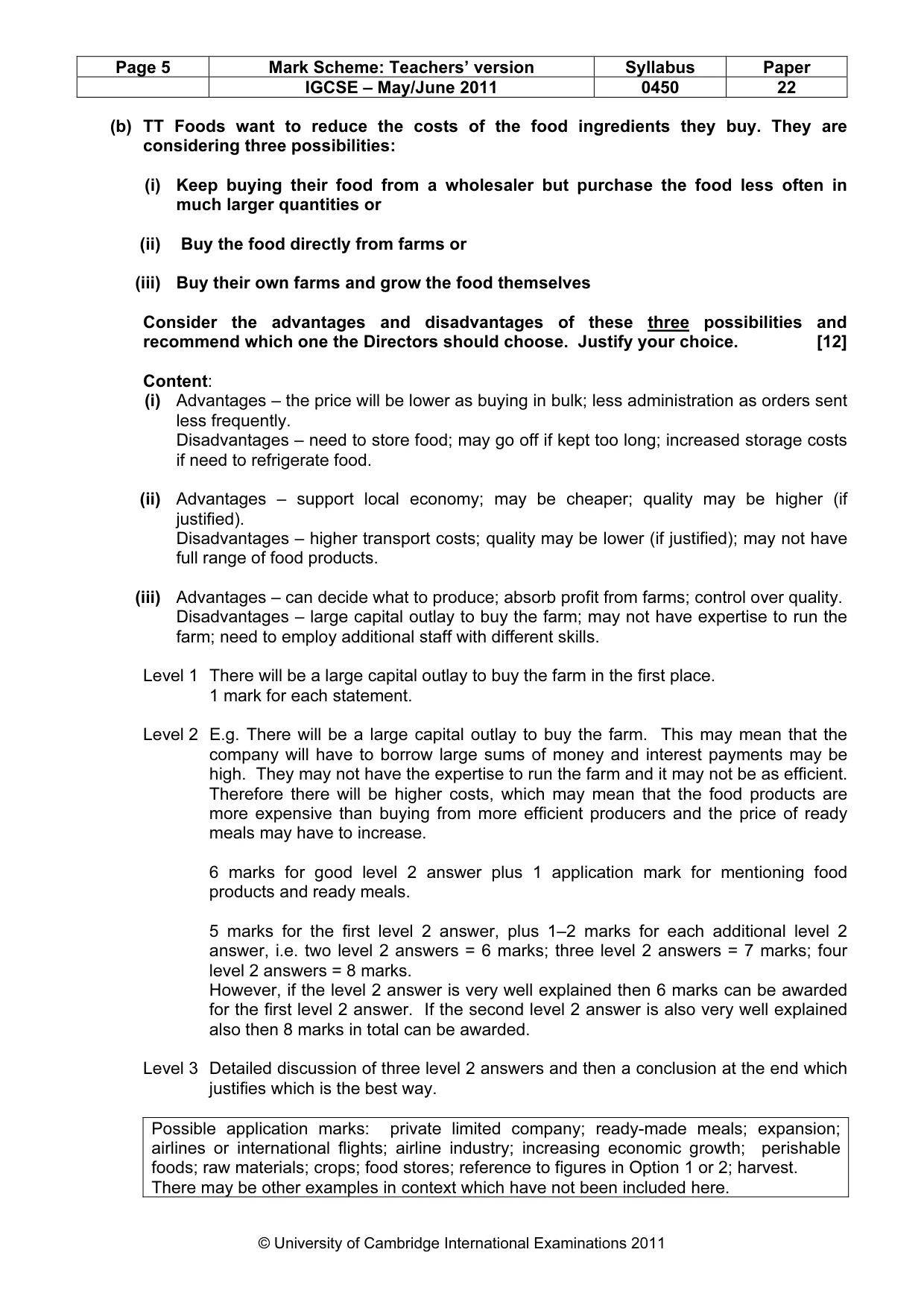 Mark scheme, page 5 of 11