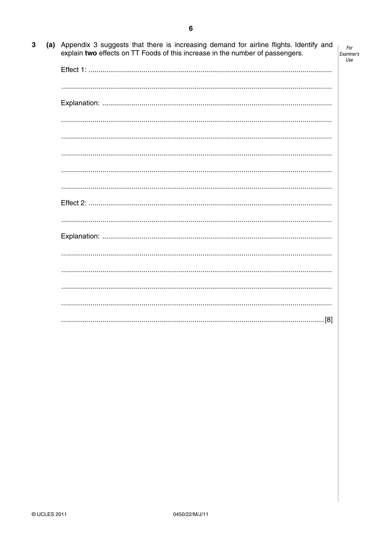 Cambridge IGCSE Business Studies 0450 2011 May/June Paper 2 · Variant 2 question paper, page 6 of 12