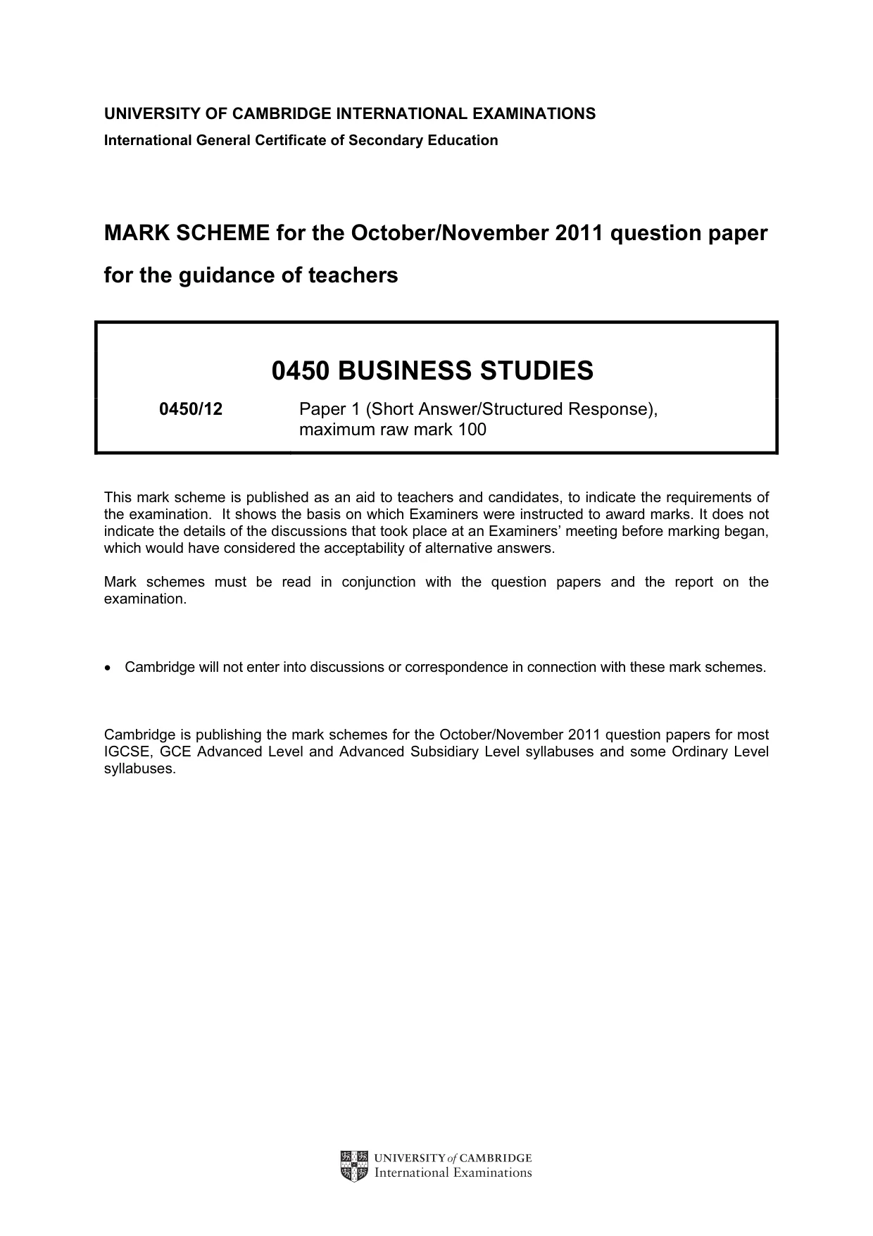 Mark scheme, page 1 of 10