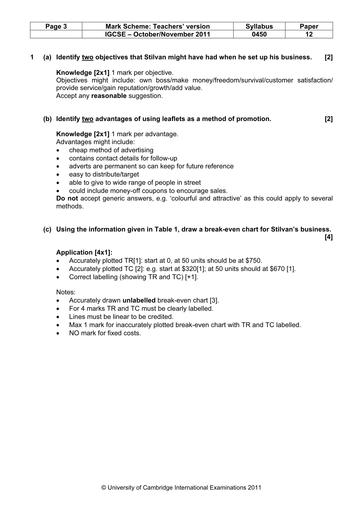 Mark scheme, page 3 of 10