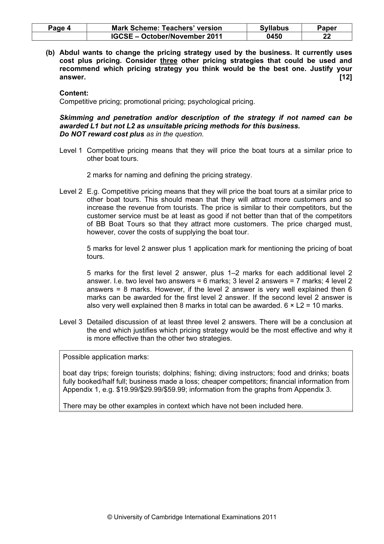 Mark scheme, page 4 of 13