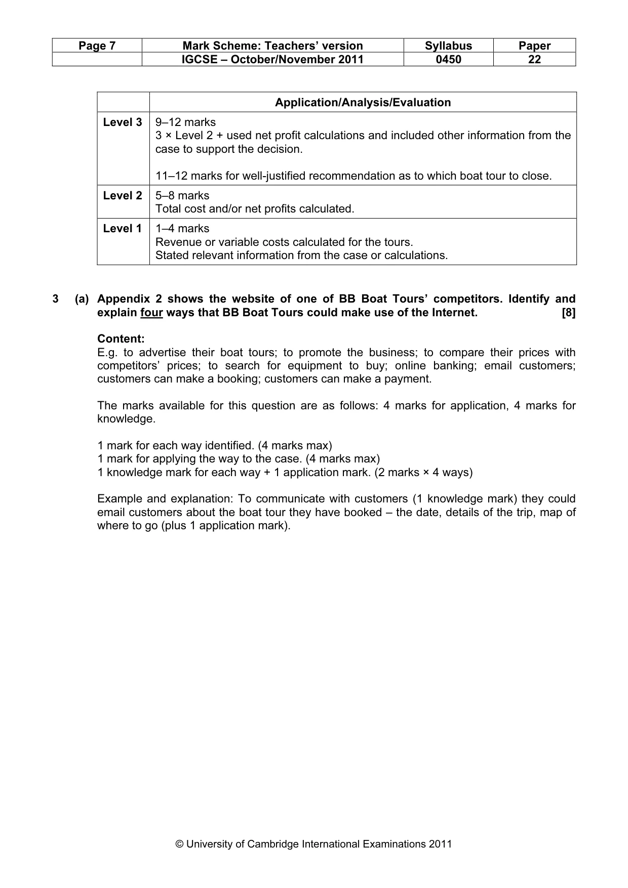 Mark scheme, page 7 of 13