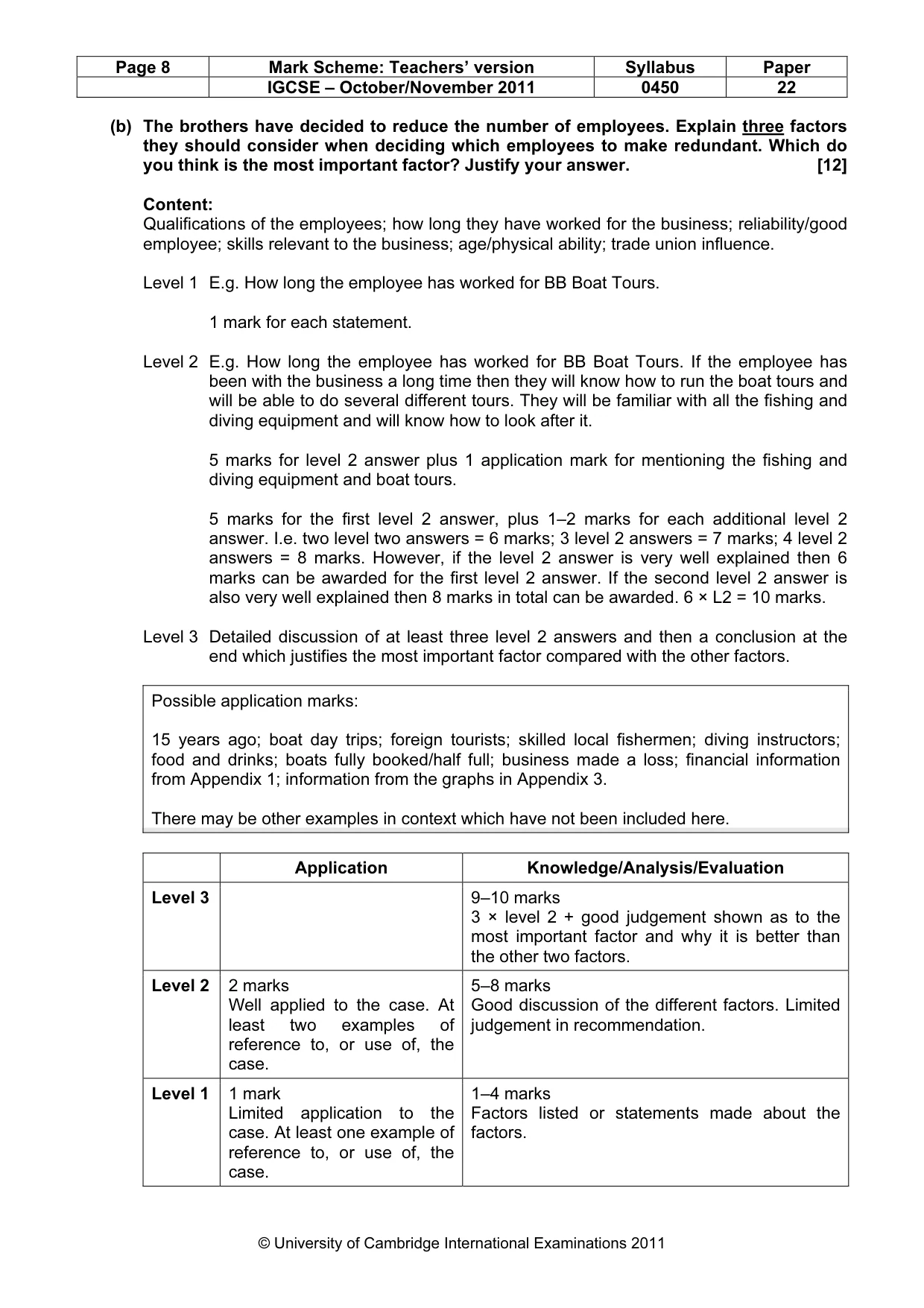 Mark scheme, page 8 of 13