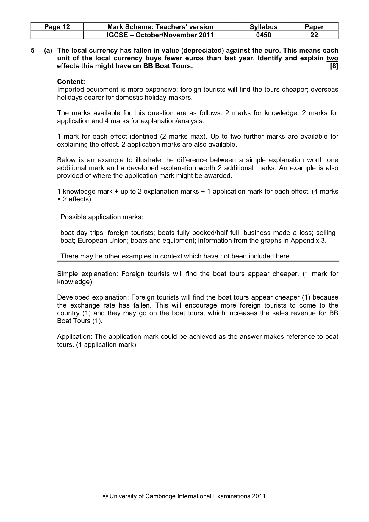 Mark scheme, page 12 of 13