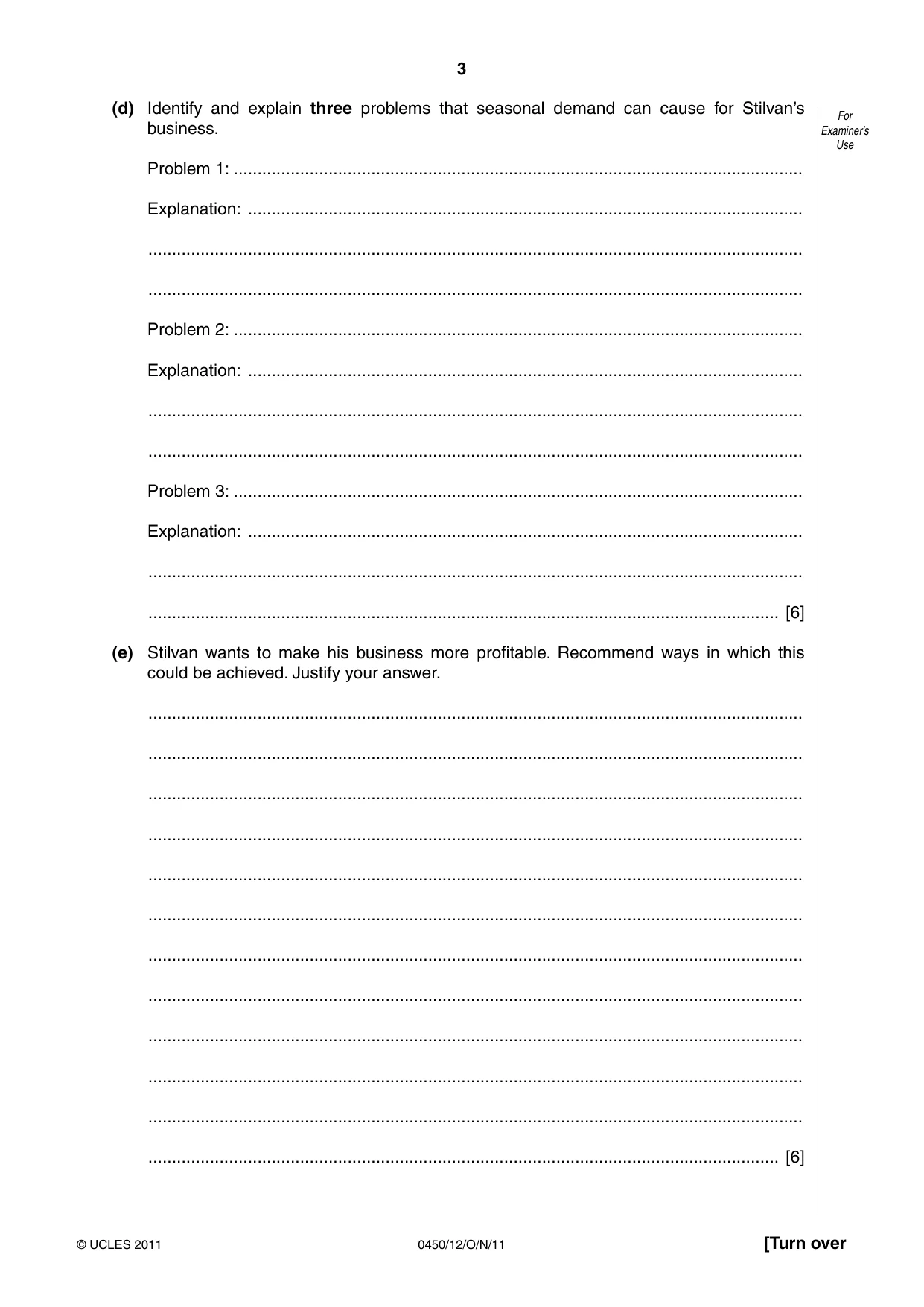 Cambridge IGCSE Business Studies 0450 2011 Oct/Nov Paper 1 · Variant 2 question paper, page 3 of 12