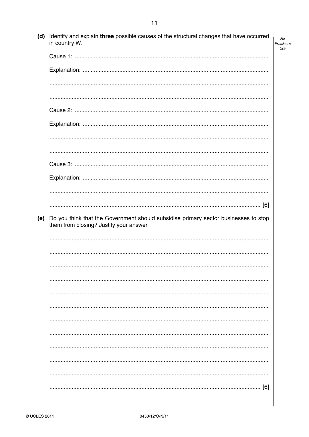 Cambridge IGCSE Business Studies 0450 2011 Oct/Nov Paper 1 · Variant 2 question paper, page 11 of 12