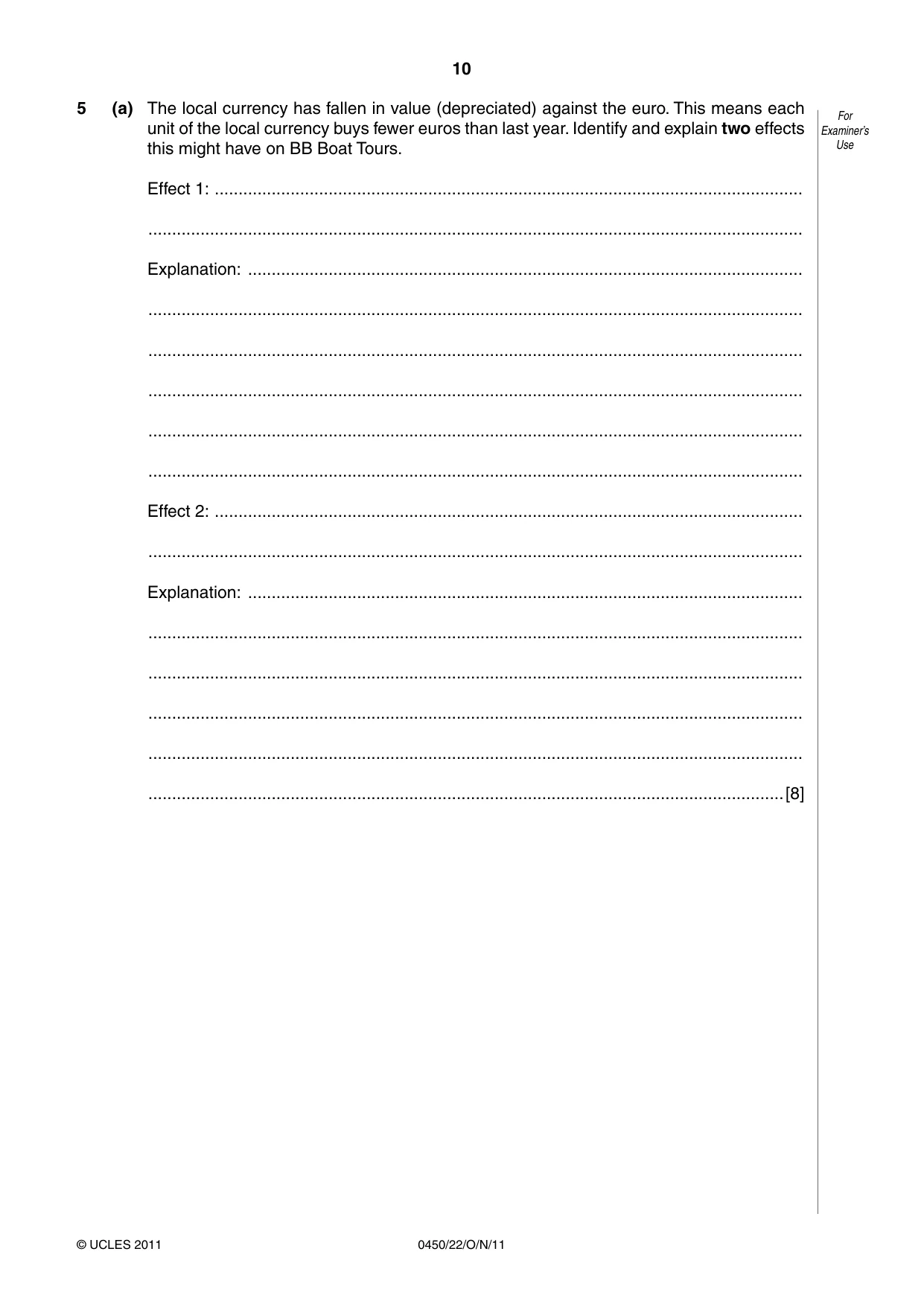 Cambridge IGCSE Business Studies 0450 2011 Oct/Nov Paper 2 · Variant 2 question paper, page 10 of 12
