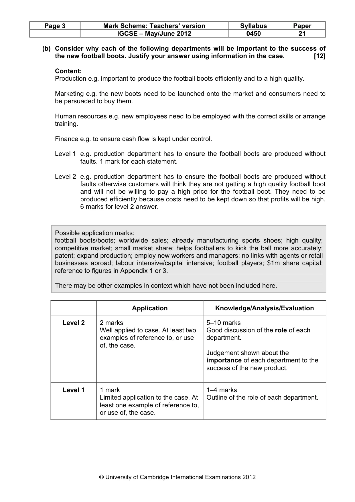 Mark scheme, page 3 of 12