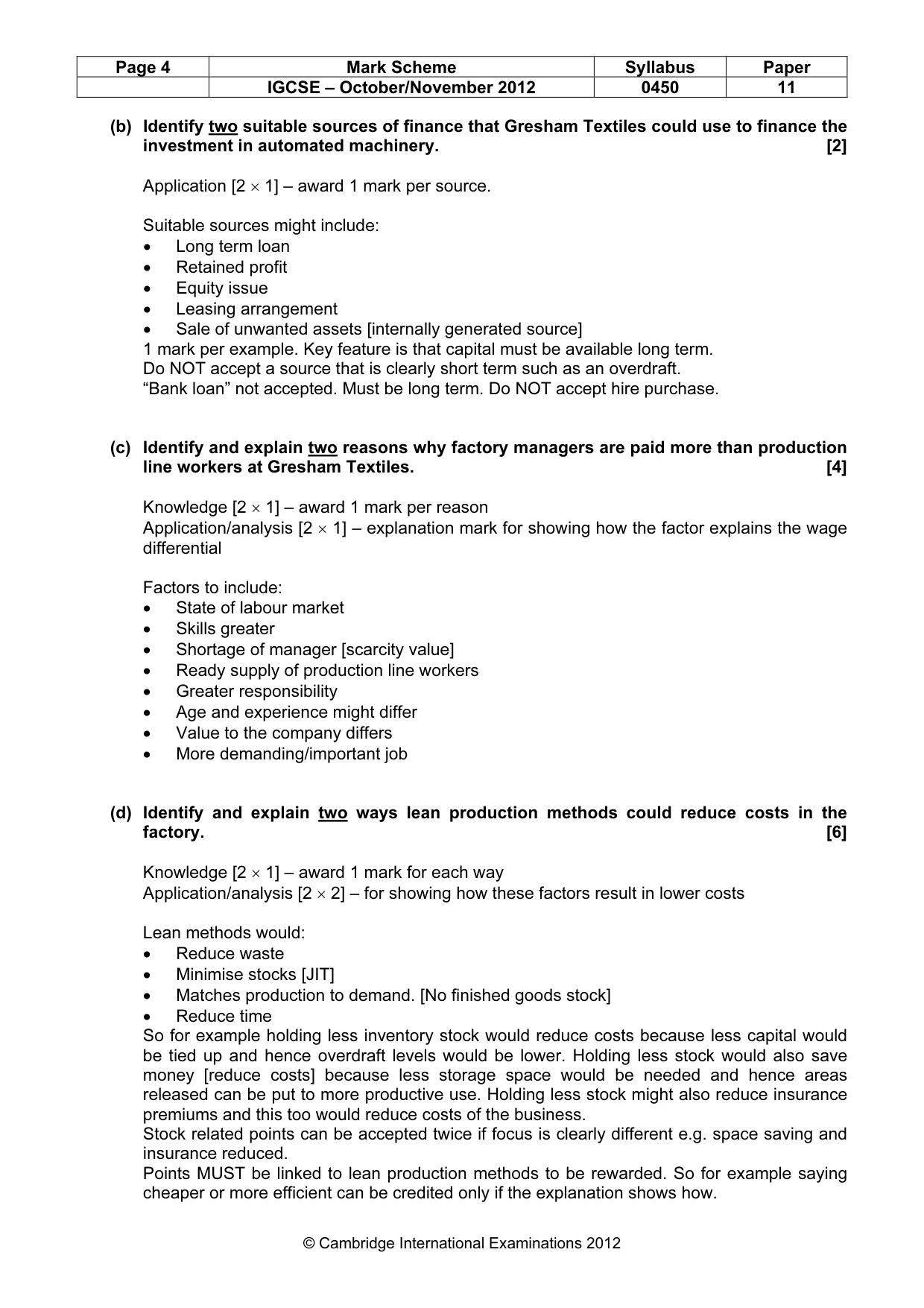 Mark scheme, page 4 of 10
