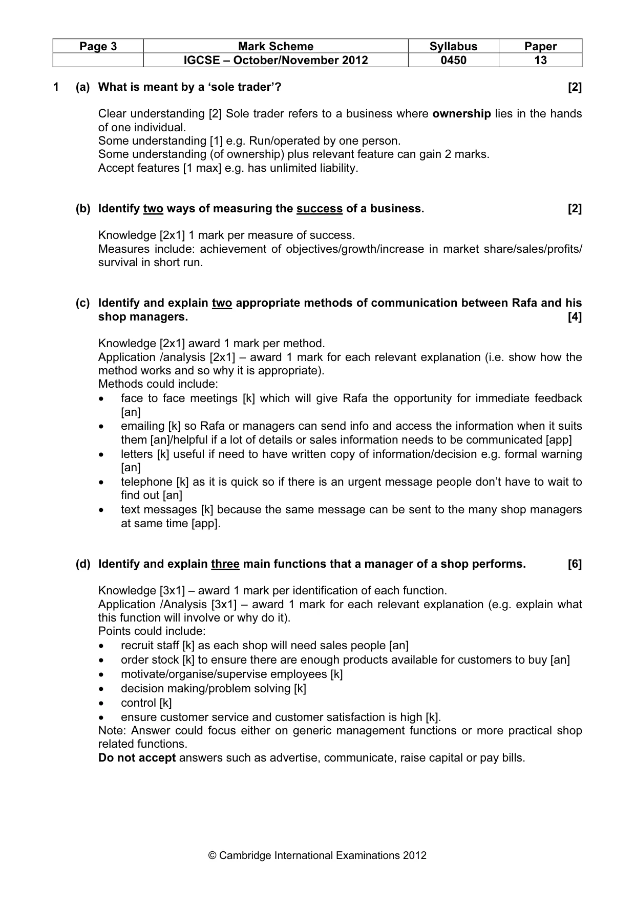 Mark scheme, page 3 of 10