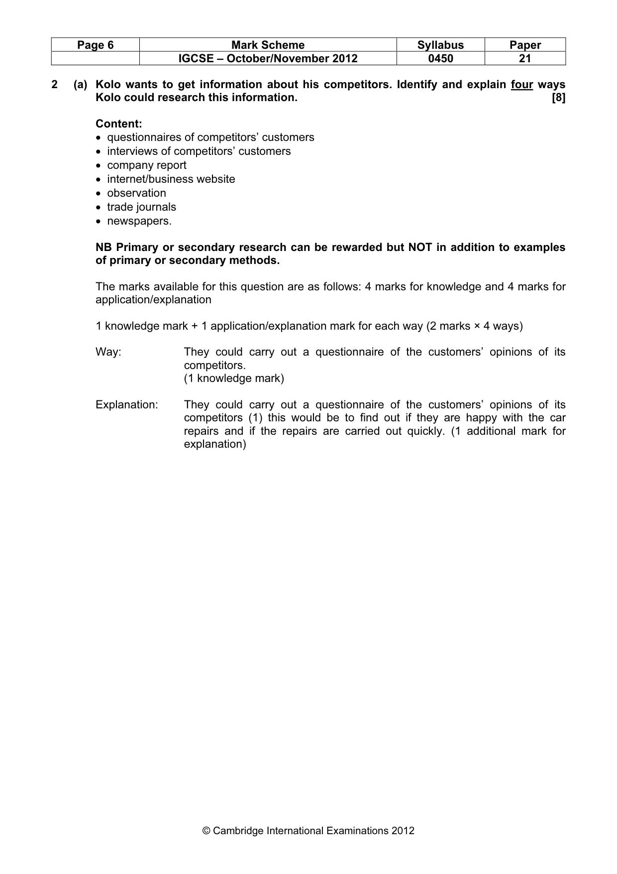 Mark scheme, page 6 of 15