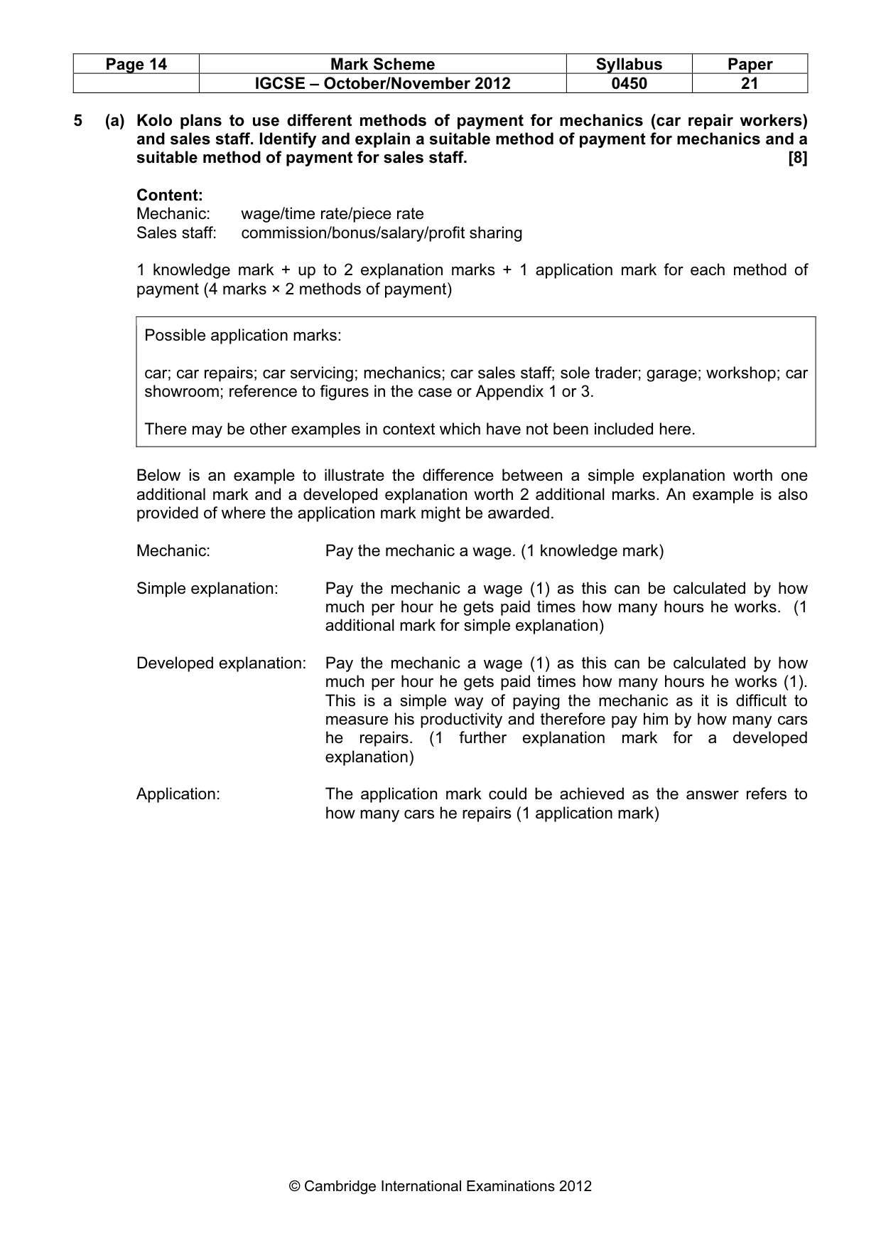 Mark scheme, page 14 of 15