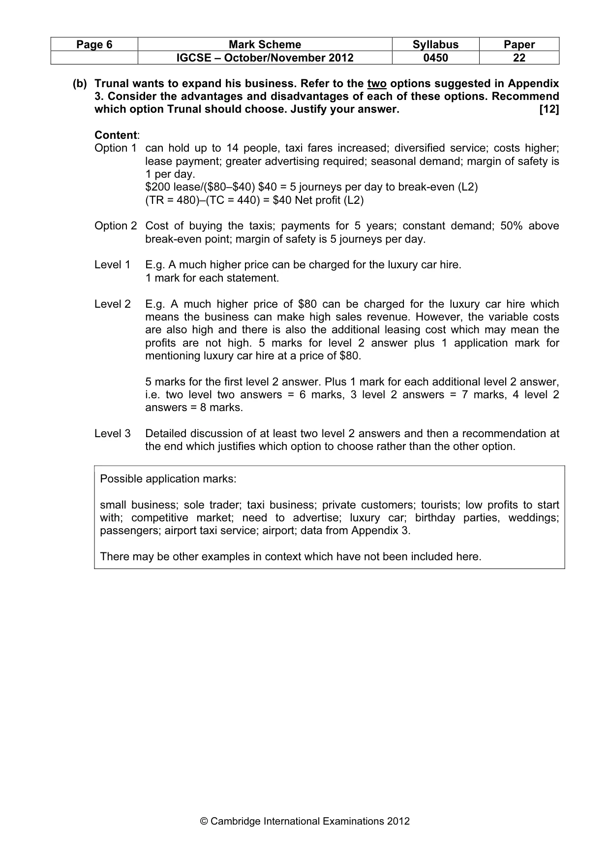 Mark scheme, page 6 of 14