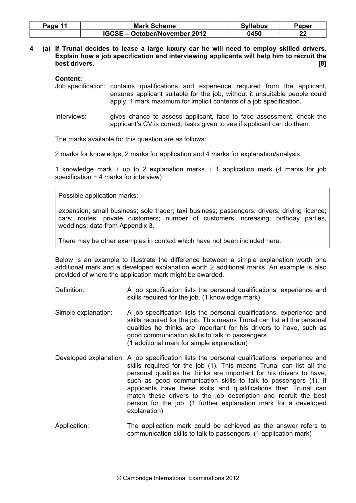 Mark scheme, page 11 of 14