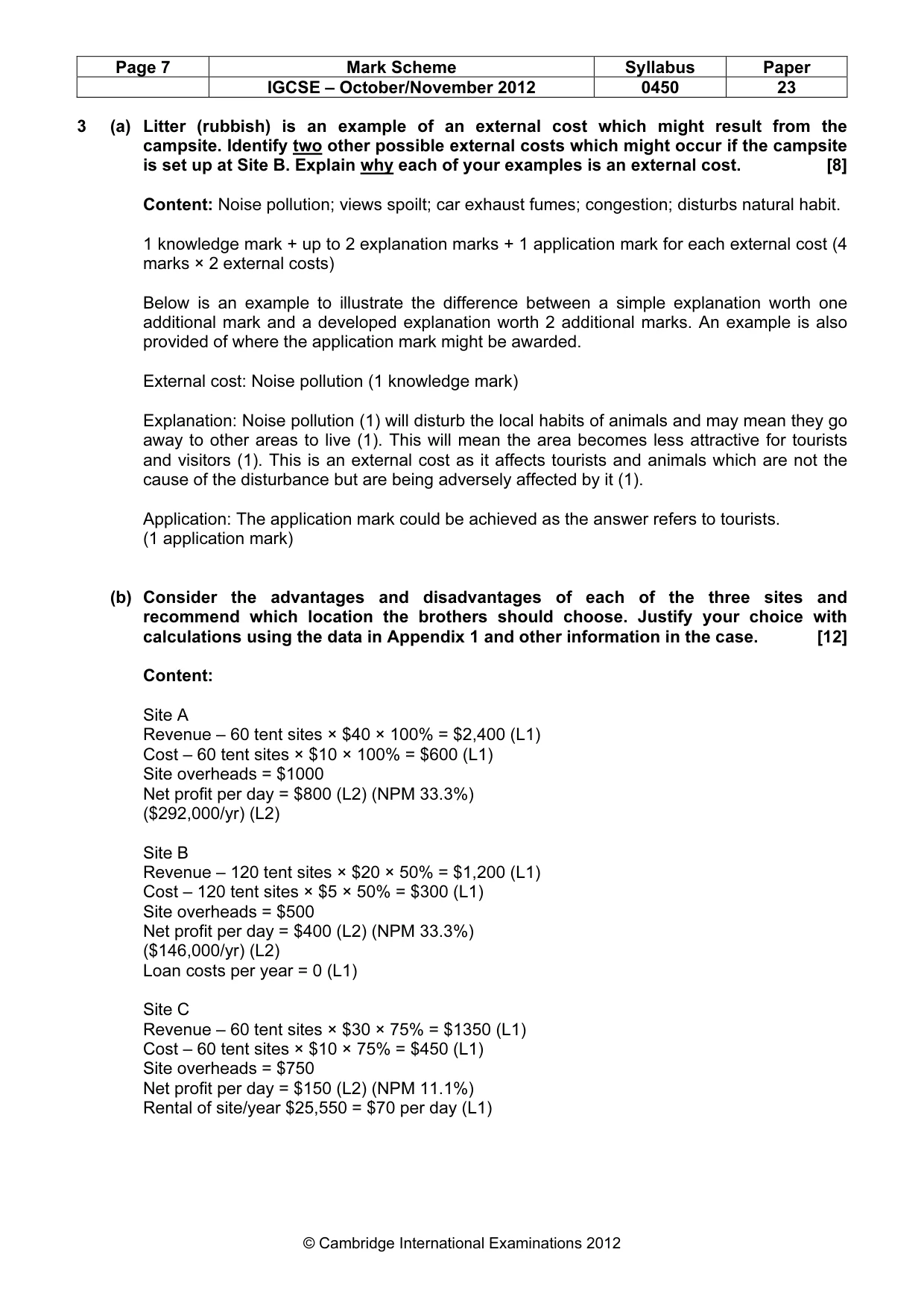 Mark scheme, page 7 of 11