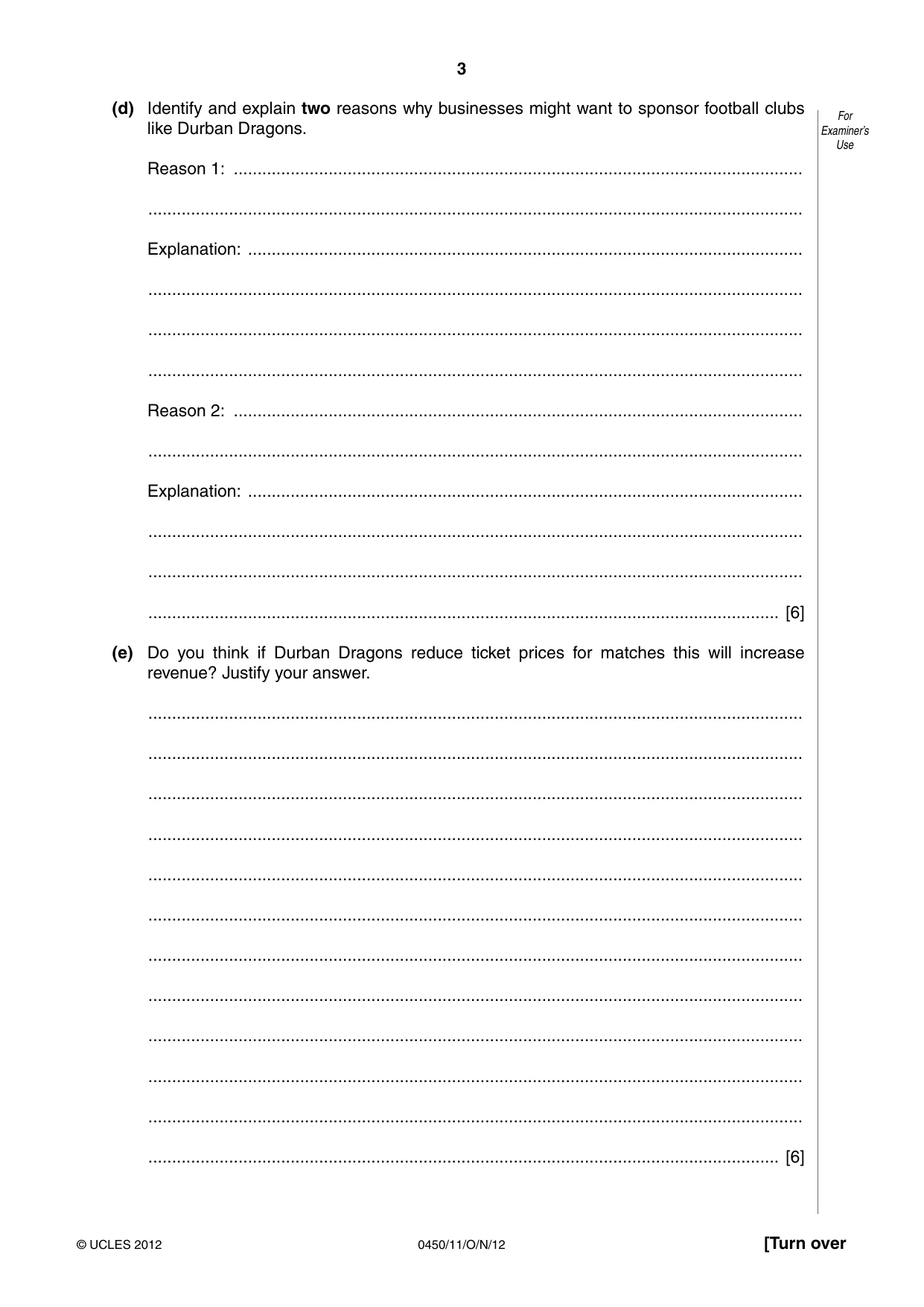 Cambridge IGCSE Business Studies 0450 2012 Oct/Nov Paper 1 · Variant 1 question paper, page 3 of 12