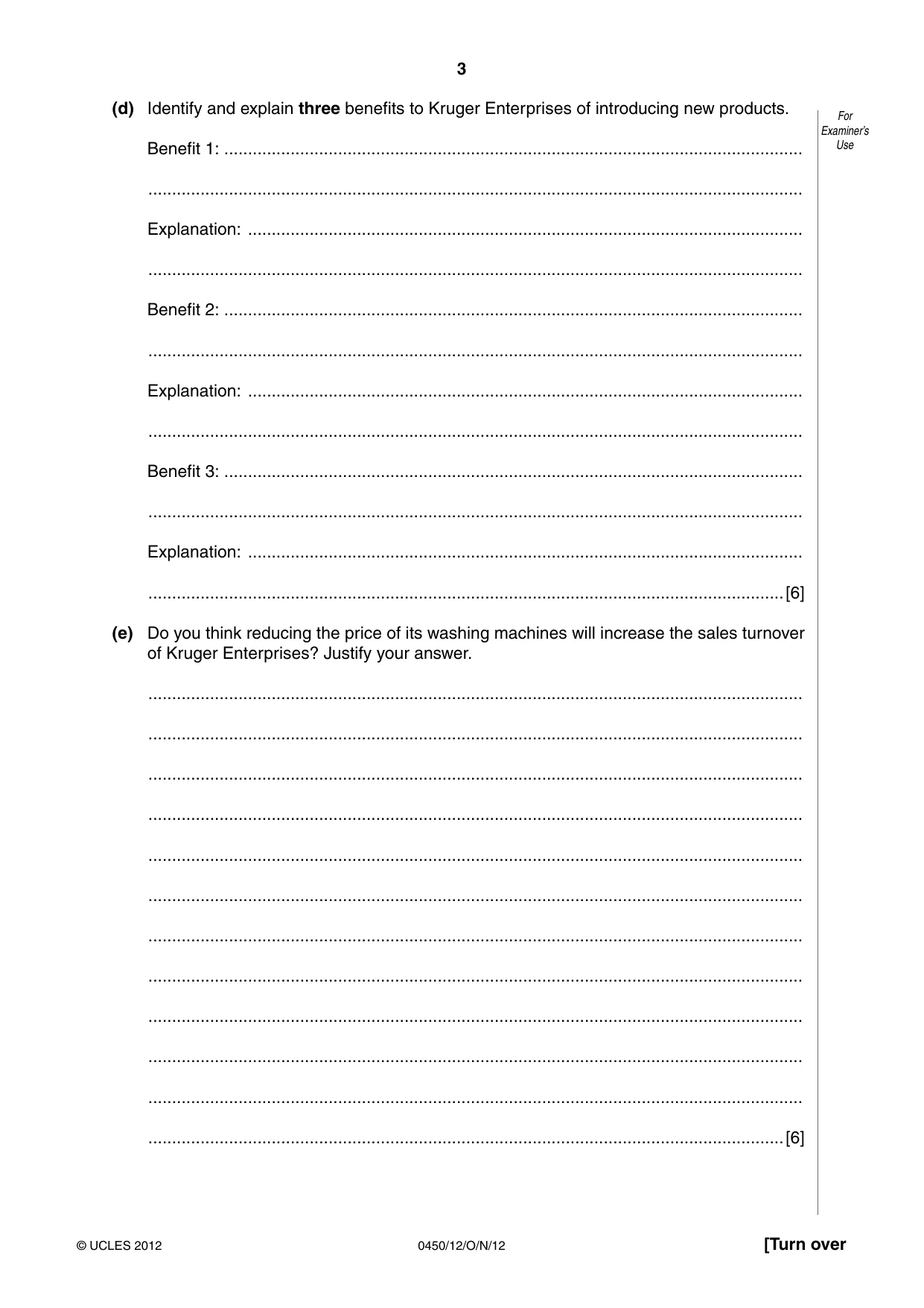 Cambridge IGCSE Business Studies 0450 2012 Oct/Nov Paper 1 · Variant 2 question paper, page 3 of 12