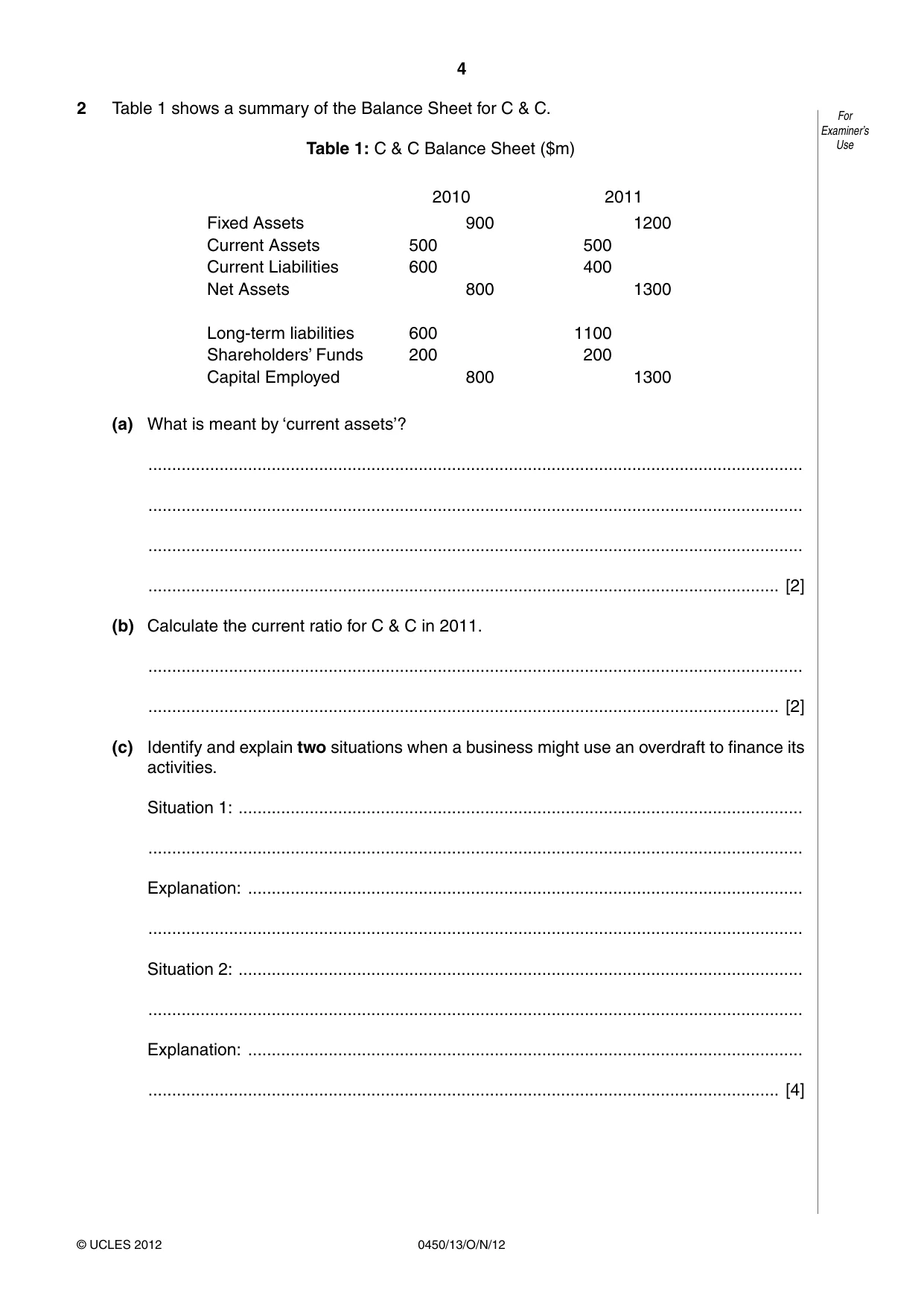 Cambridge IGCSE Business Studies 0450 2012 Oct/Nov Paper 1 · Variant 3 question paper, page 4 of 12