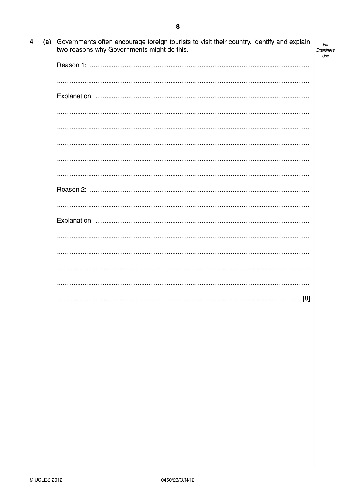 Cambridge IGCSE Business Studies 0450 2012 Oct/Nov Paper 2 · Variant 3 question paper, page 8 of 12