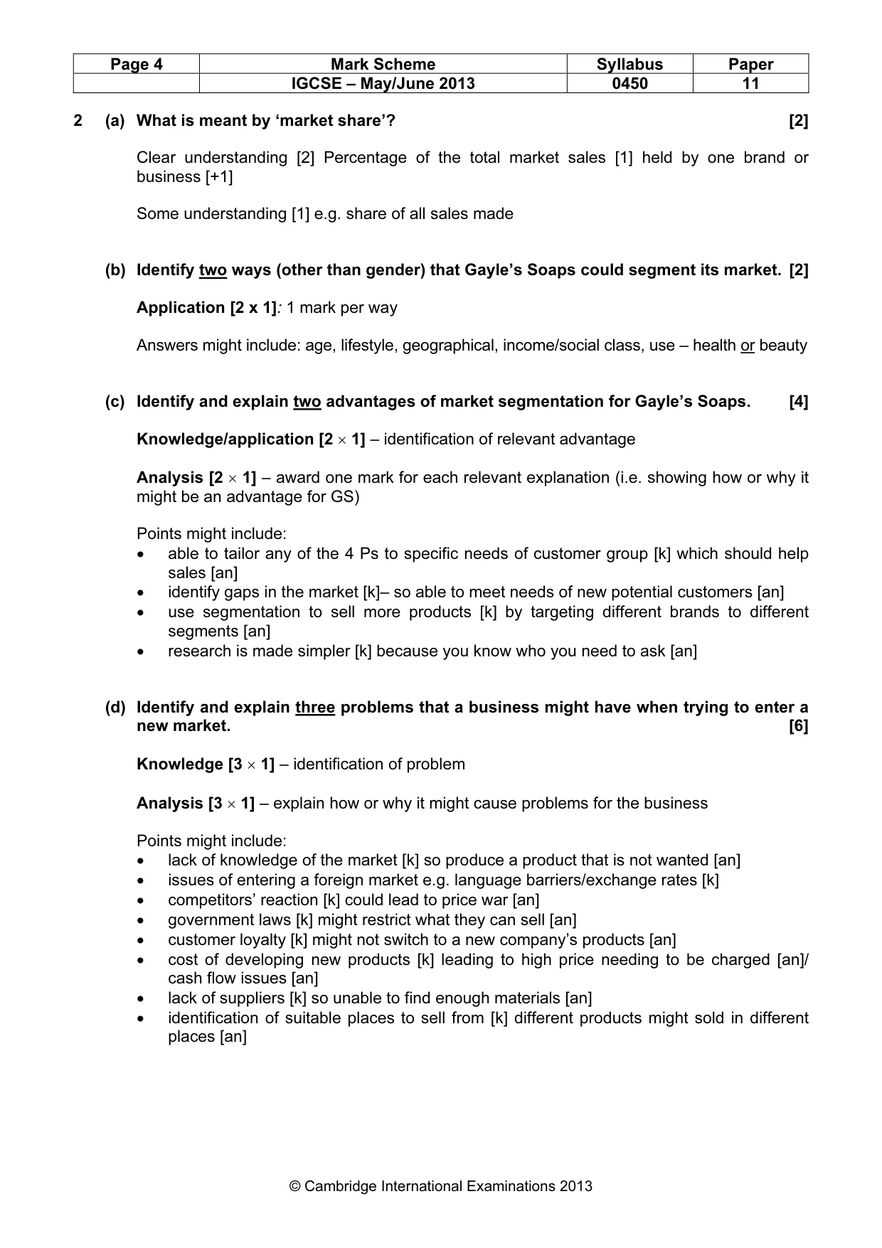 Mark scheme, page 4 of 11