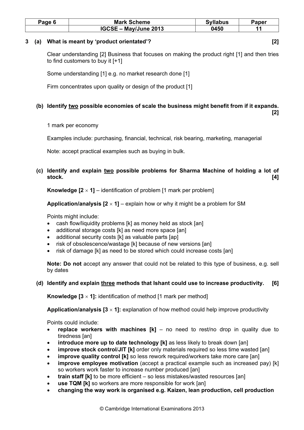 Mark scheme, page 6 of 11