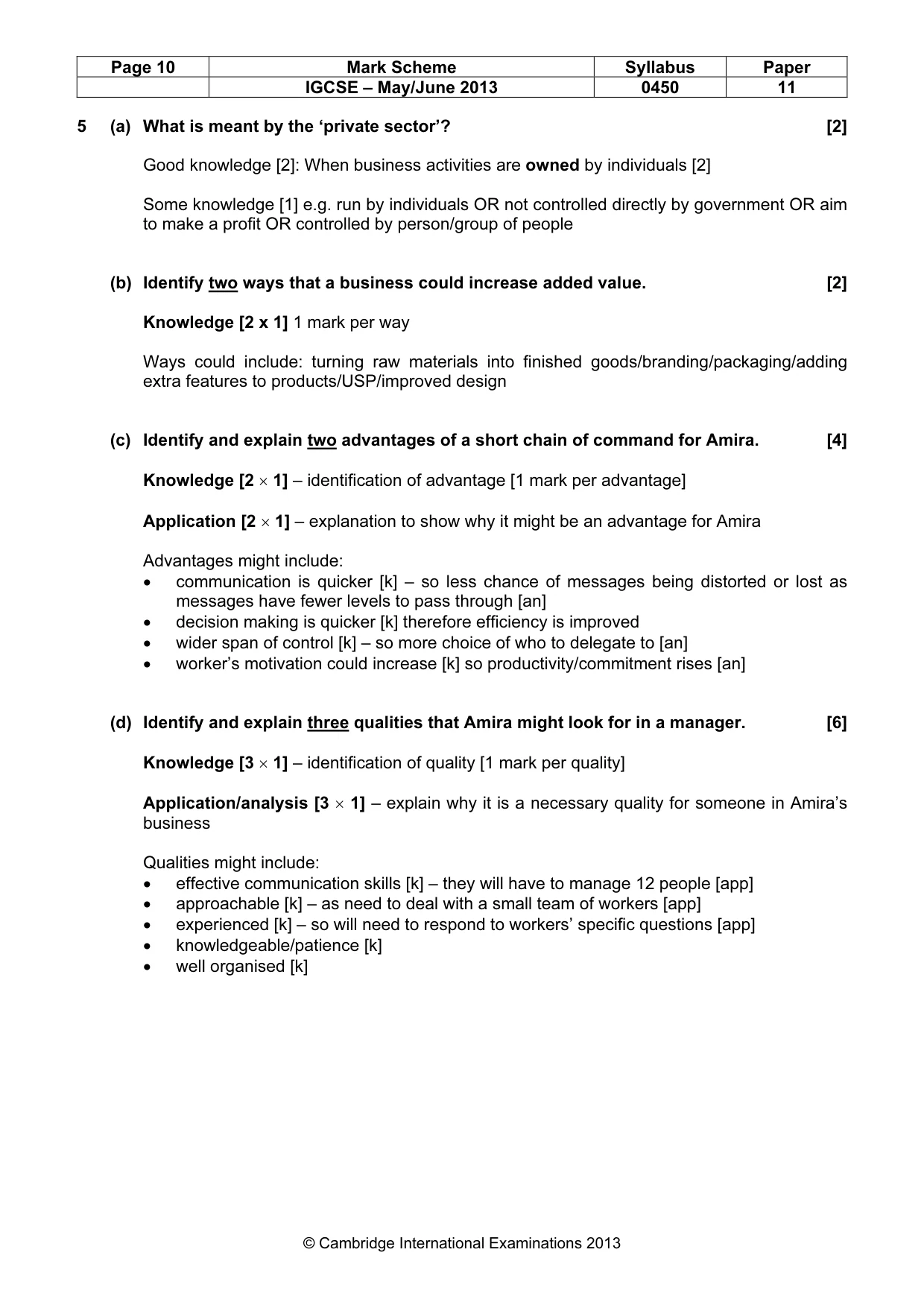 Mark scheme, page 10 of 11