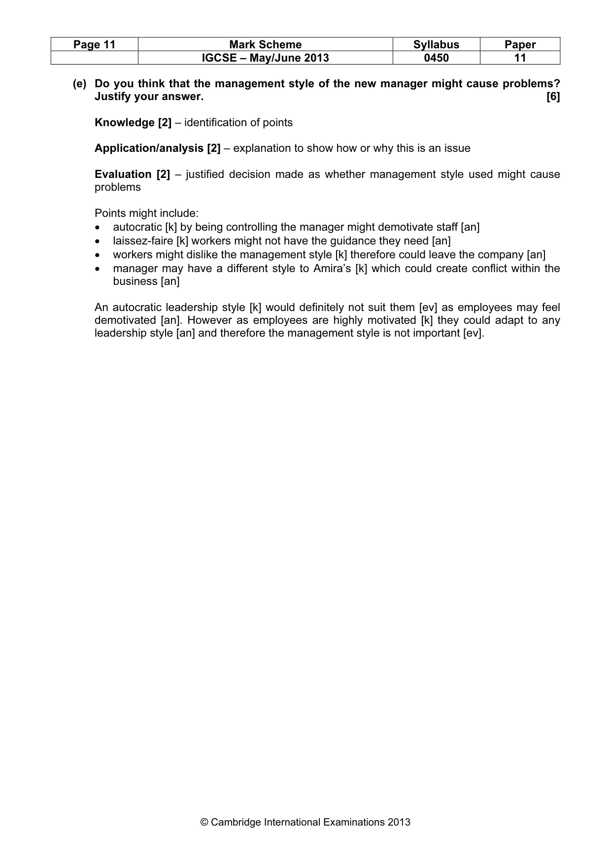 Mark scheme, page 11 of 11
