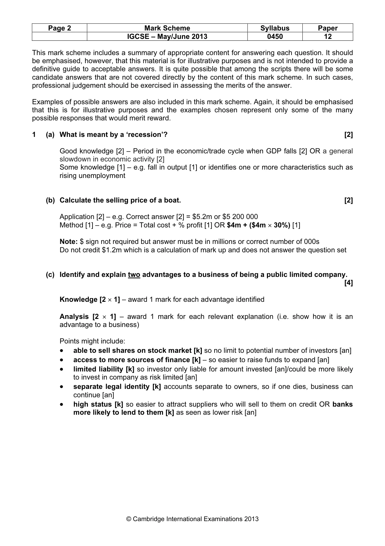 Mark scheme, page 2 of 11