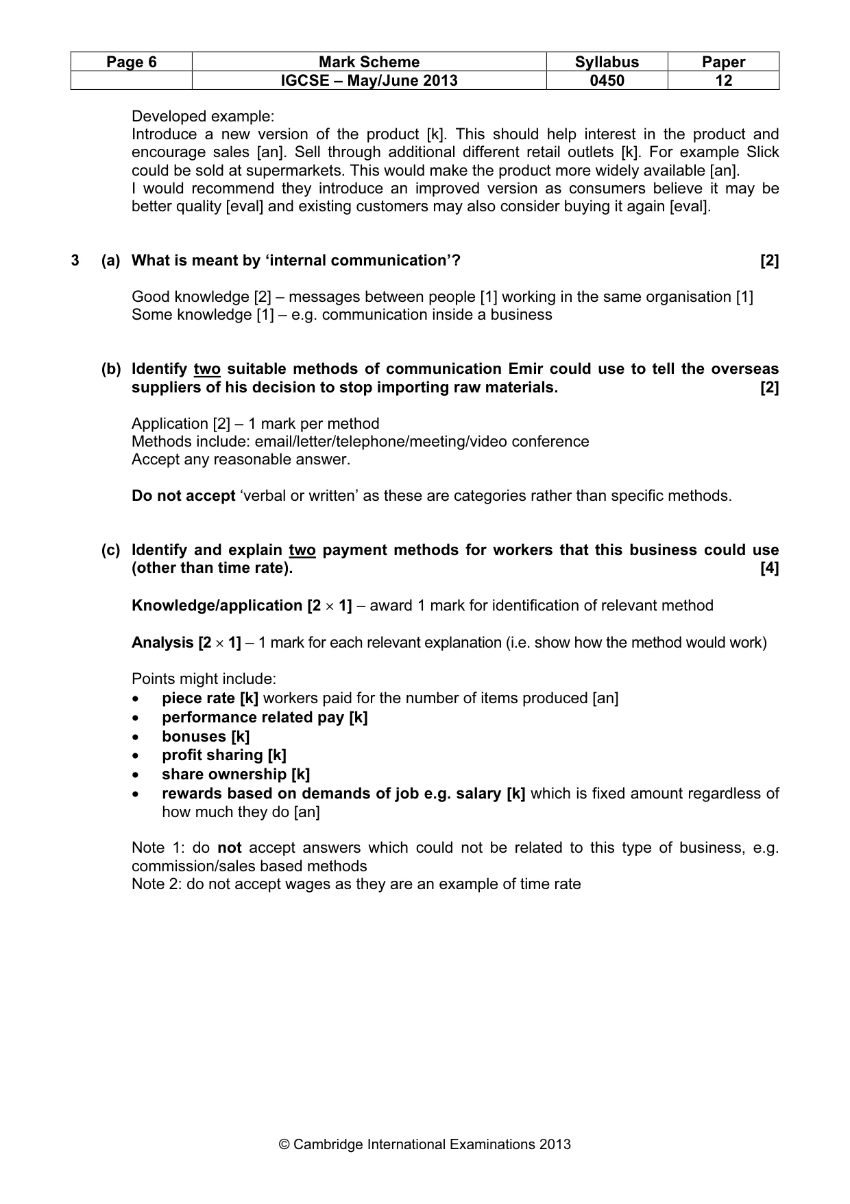 Mark scheme, page 6 of 11