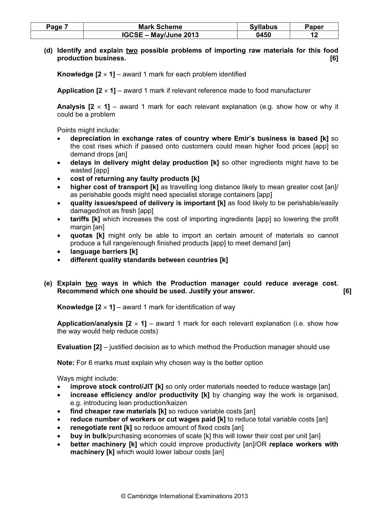 Mark scheme, page 7 of 11