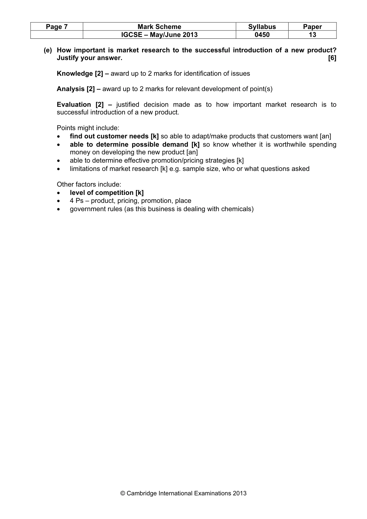 Mark scheme, page 7 of 11