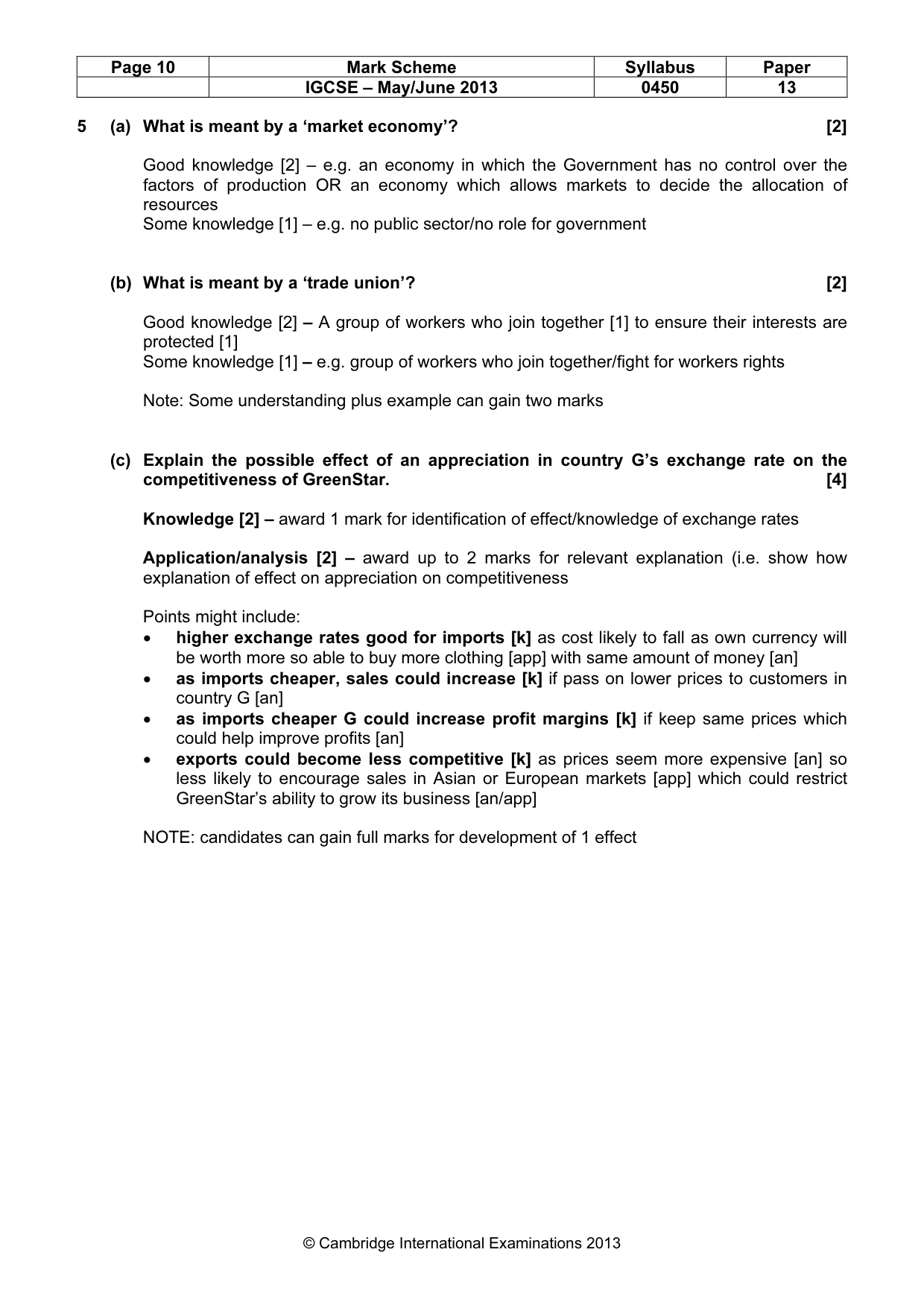 Mark scheme, page 10 of 11