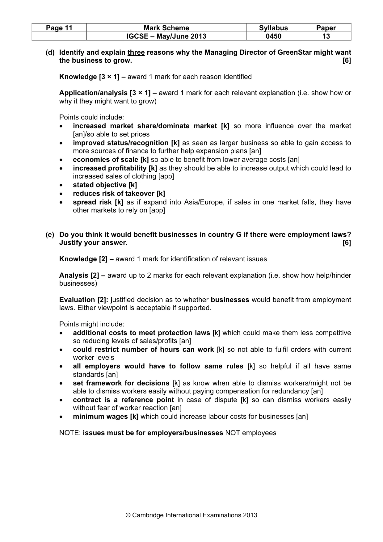 Mark scheme, page 11 of 11