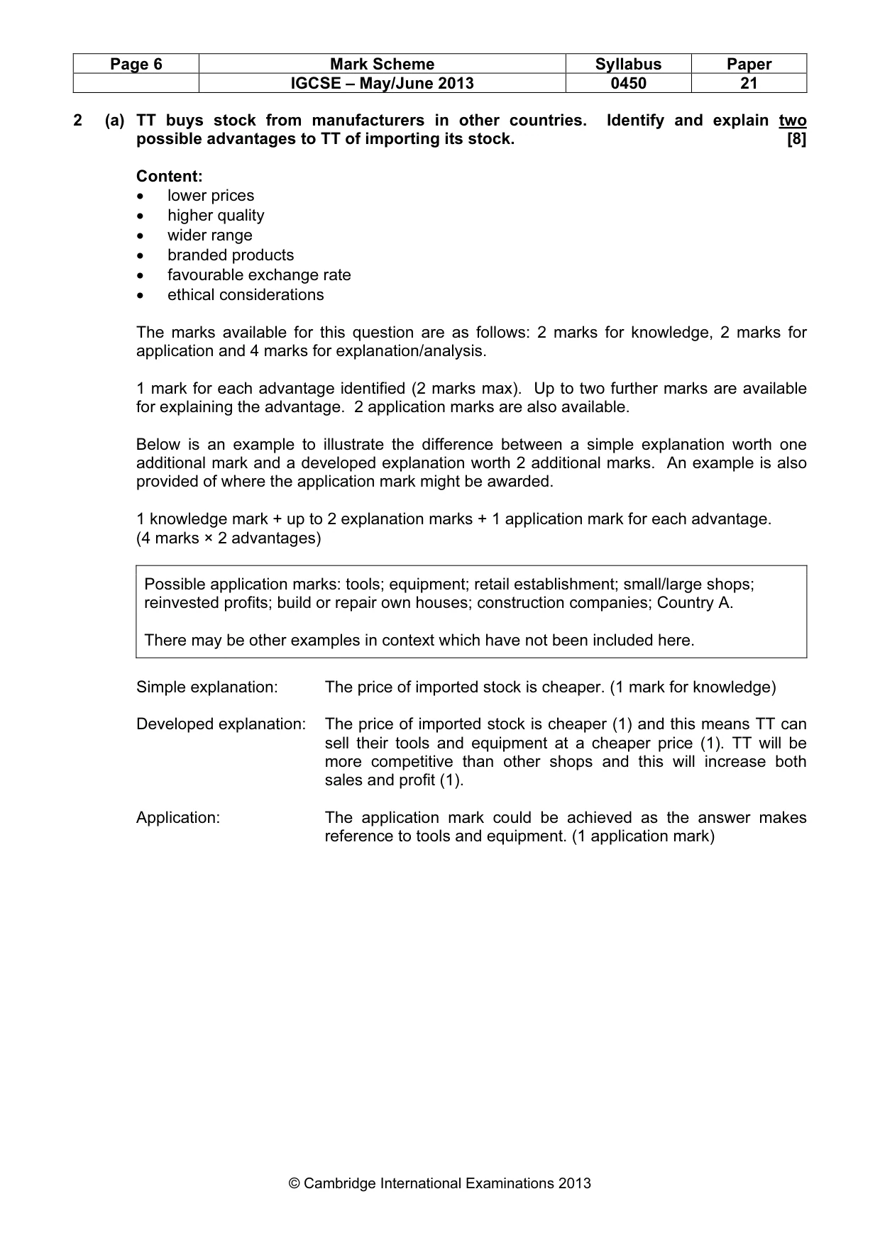 Mark scheme, page 6 of 16