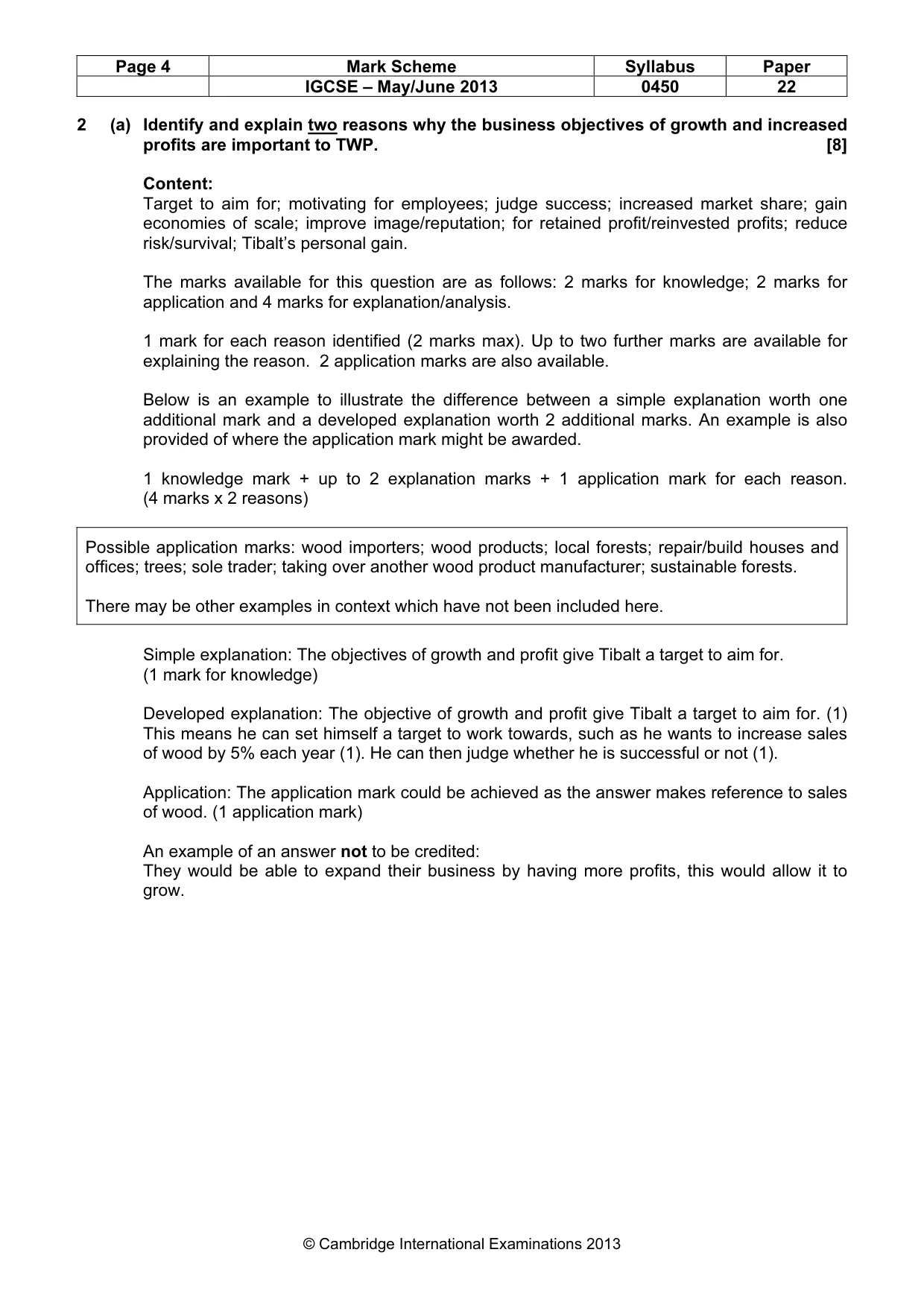 Mark scheme, page 4 of 10