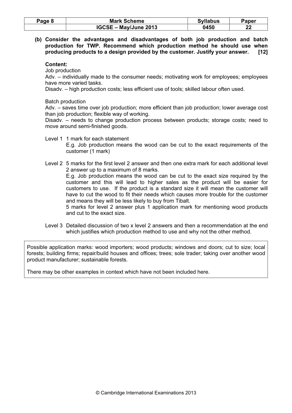 Mark scheme, page 8 of 10
