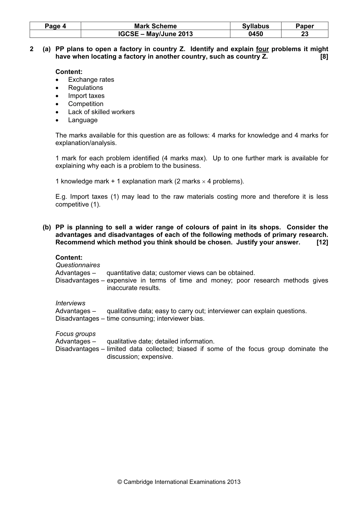 Mark scheme, page 4 of 11
