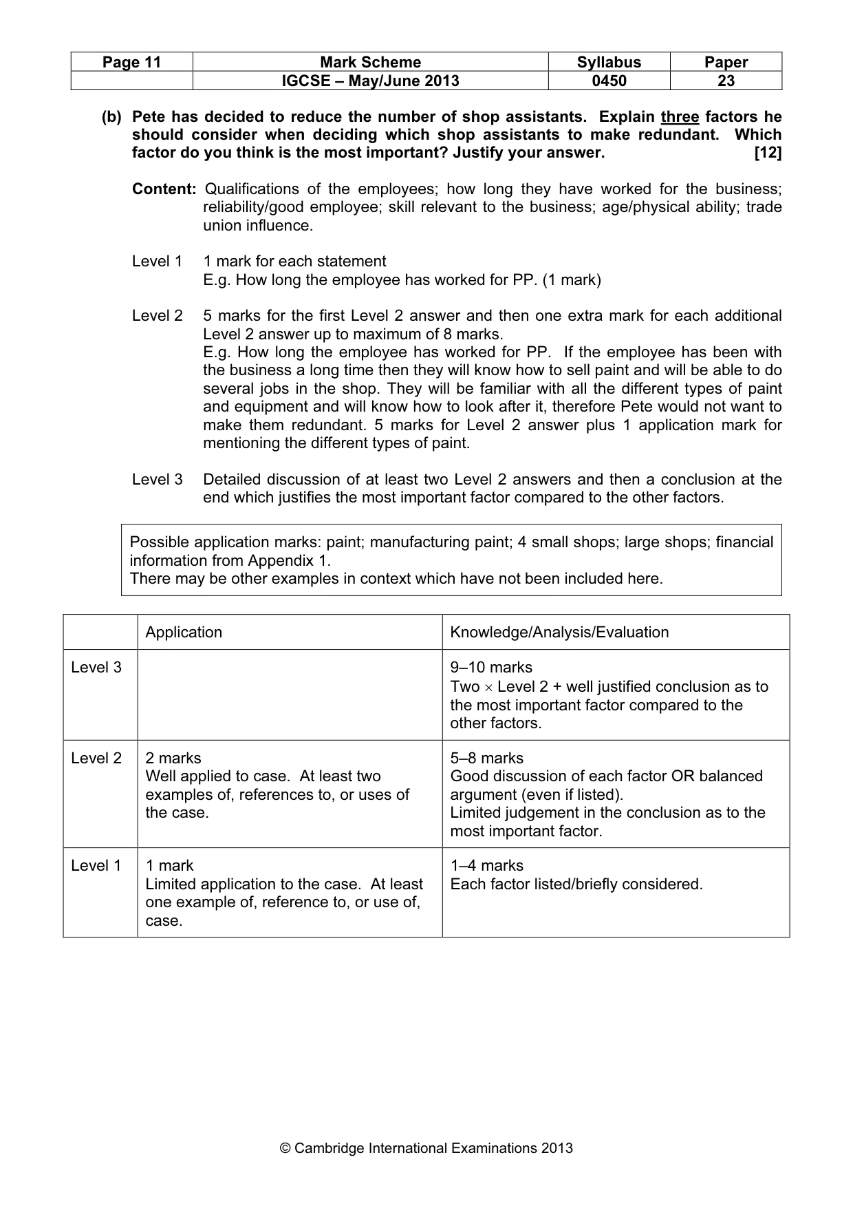 Mark scheme, page 11 of 11
