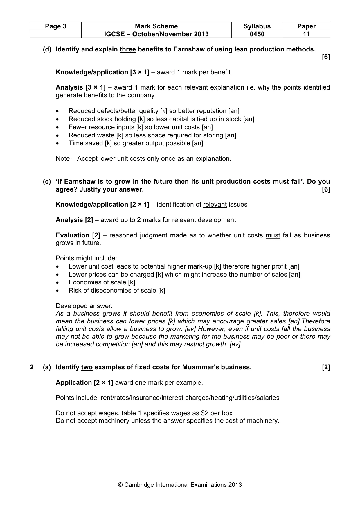 Mark scheme, page 3 of 11