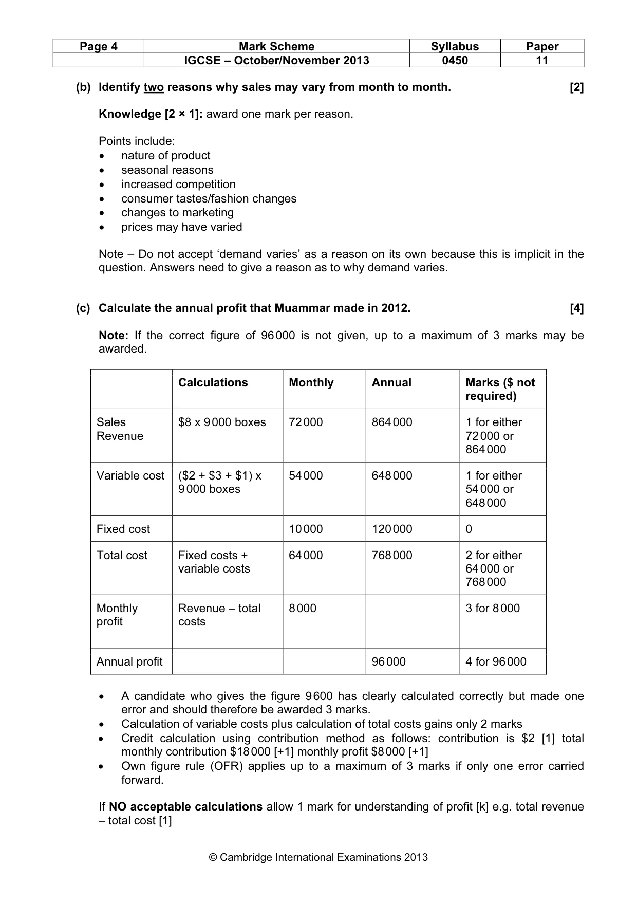 Mark scheme, page 4 of 11