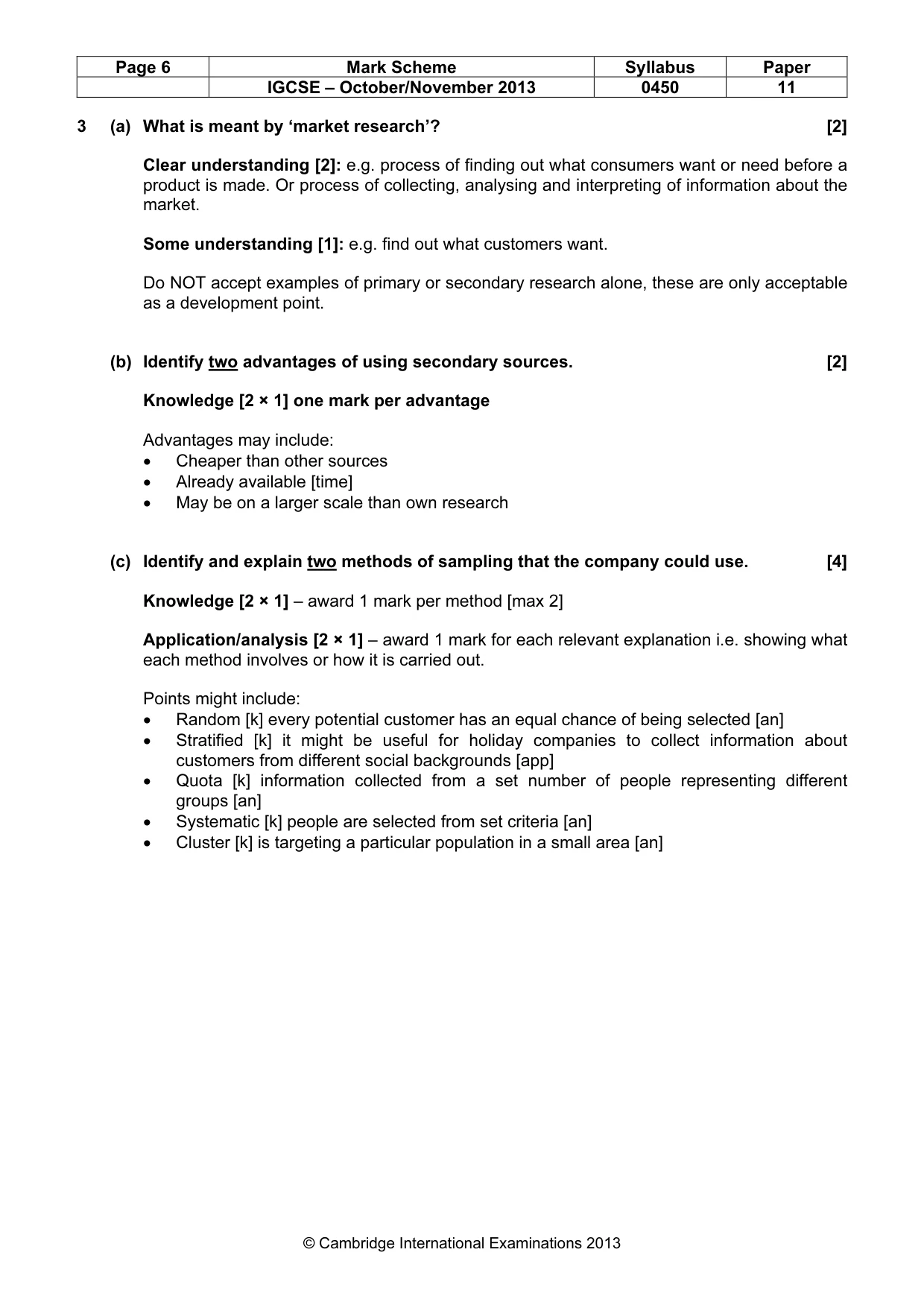 Mark scheme, page 6 of 11