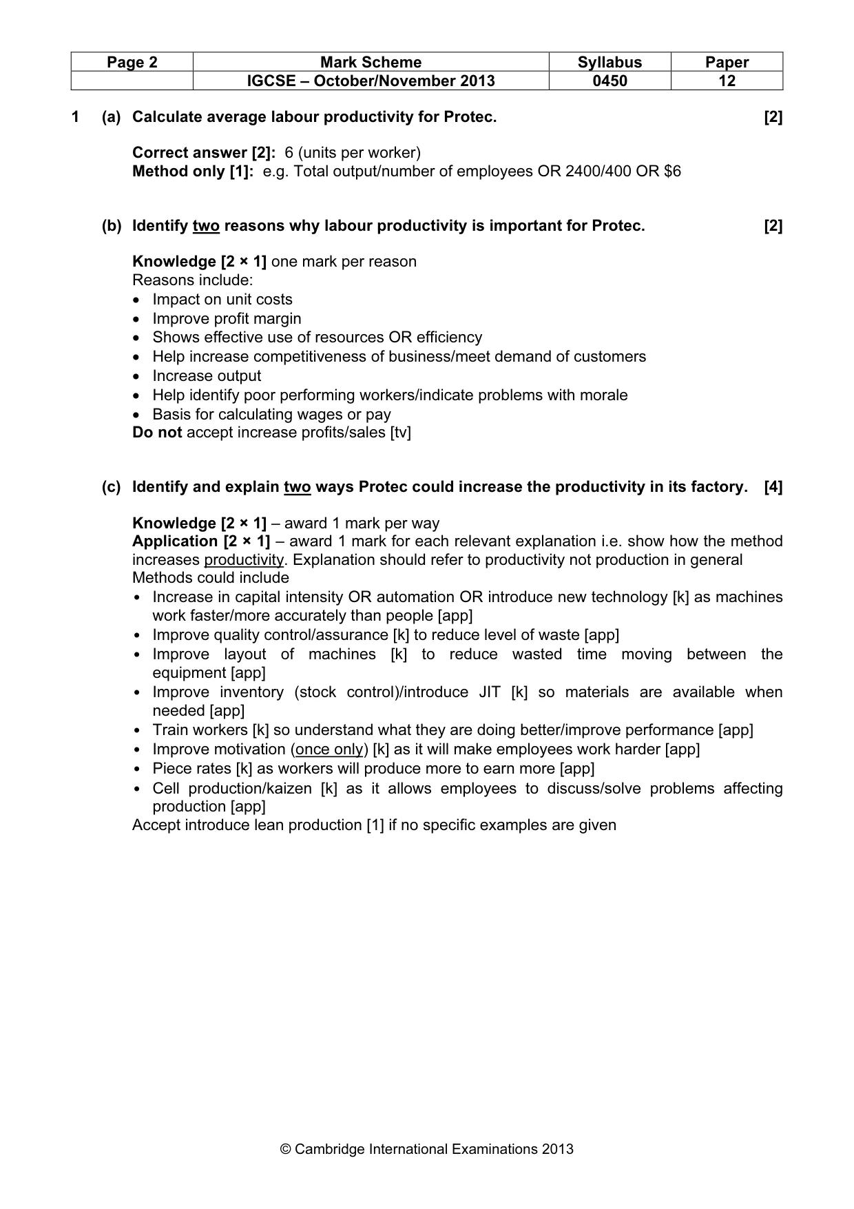 Mark scheme, page 2 of 11