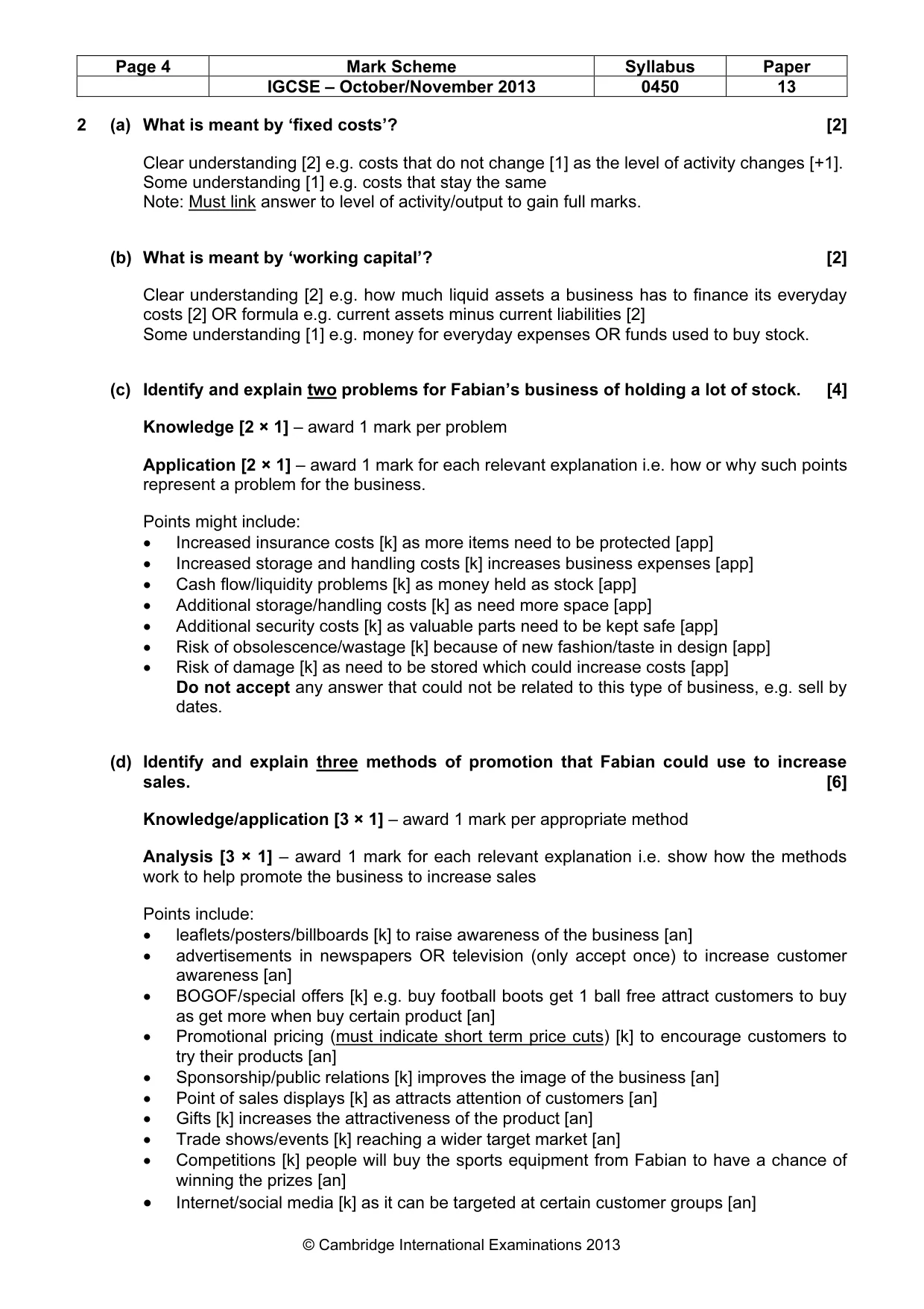 Mark scheme, page 4 of 10