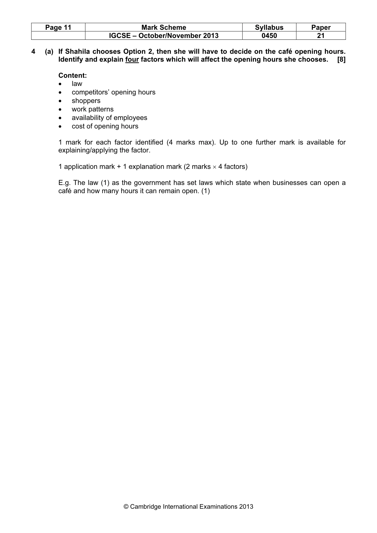 Mark scheme, page 11 of 16