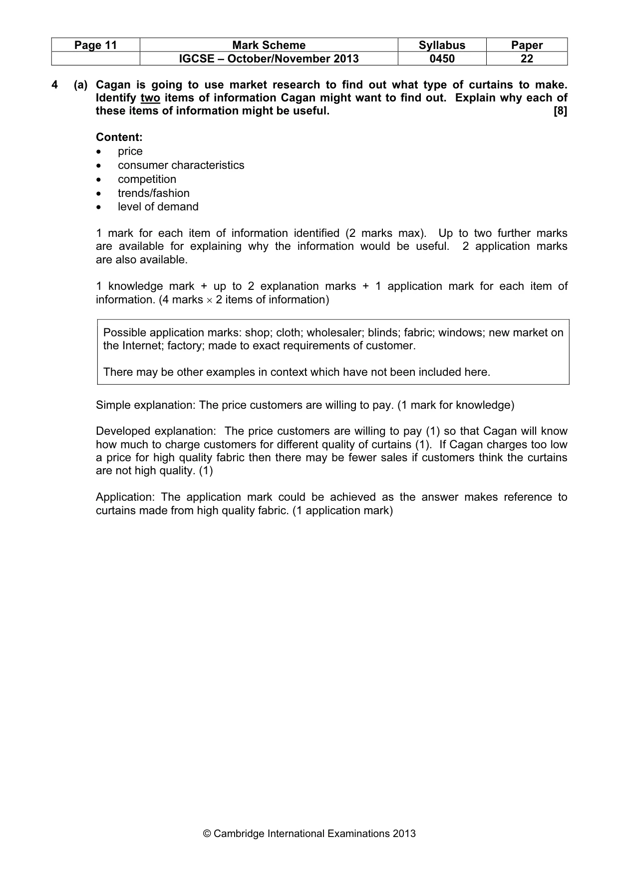 Mark scheme, page 11 of 14
