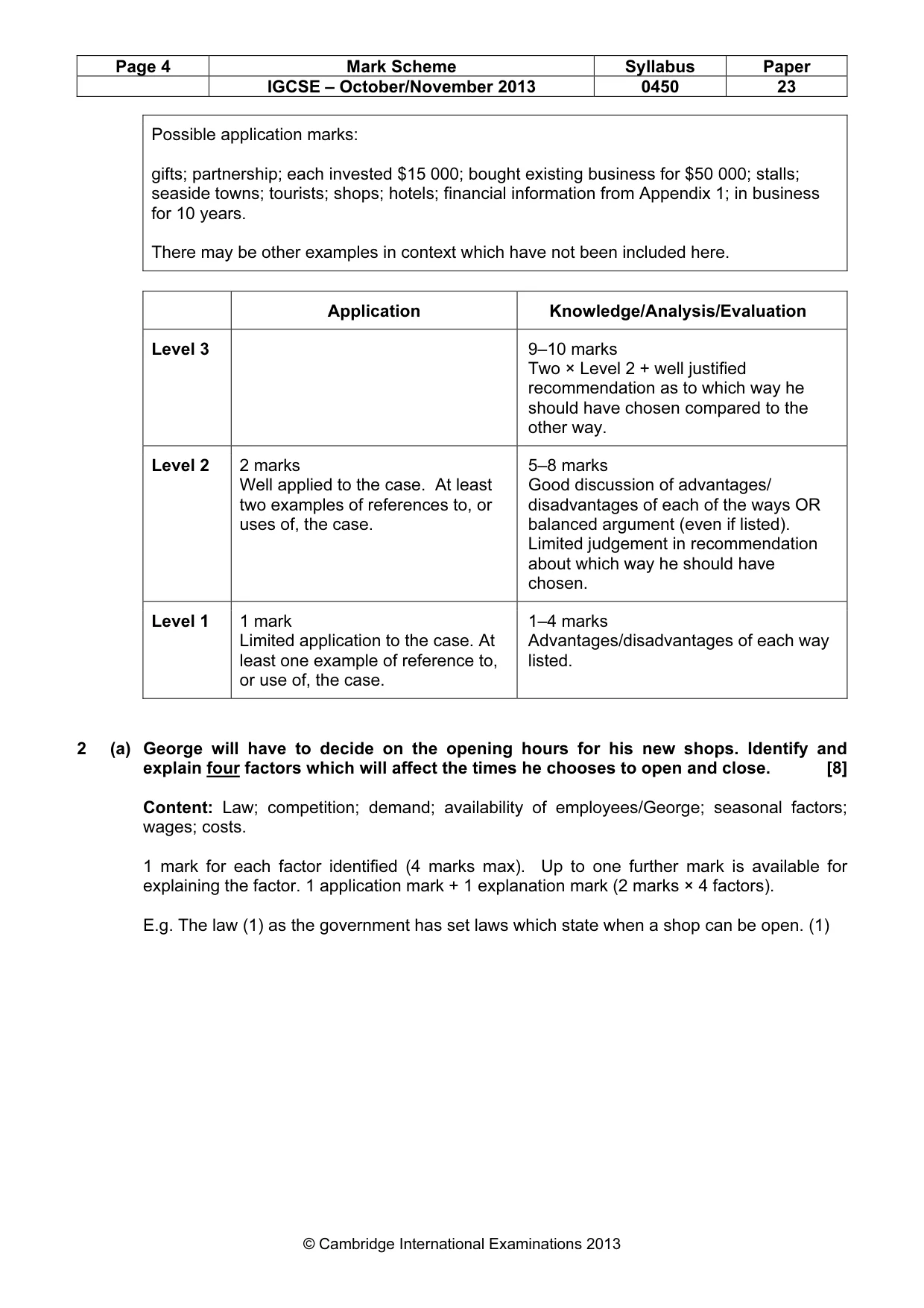 Mark scheme, page 4 of 12